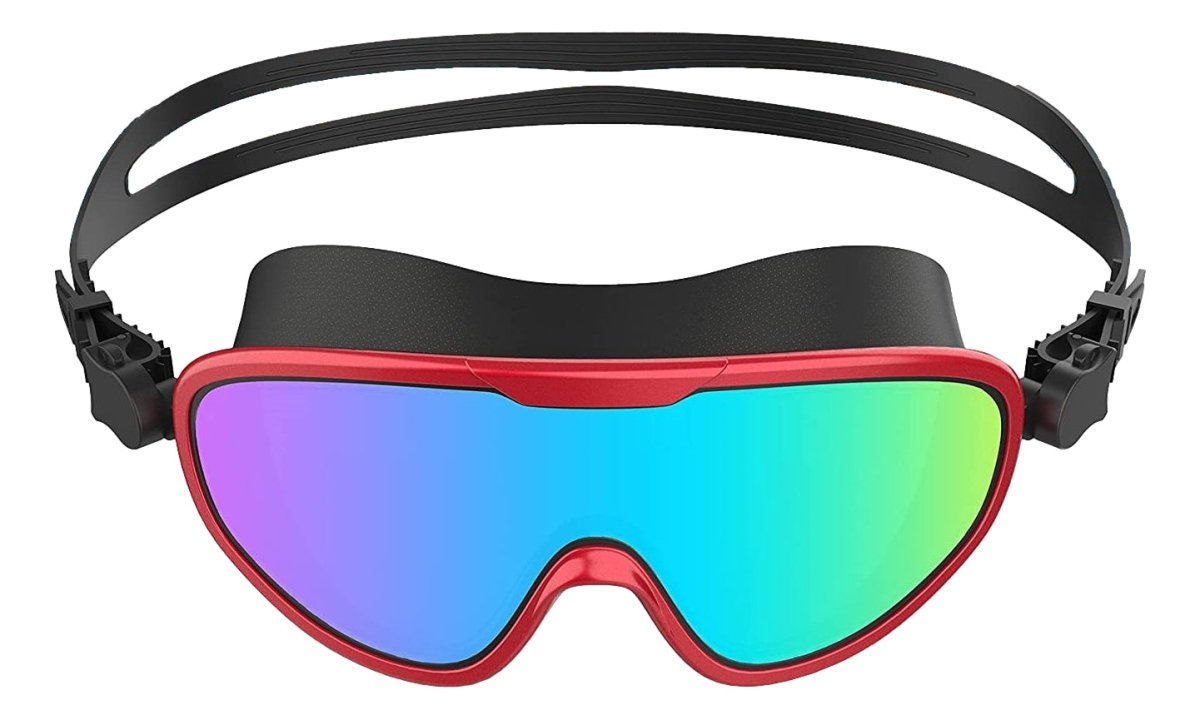 Anti-Fog Red Swimming Goggles for Adults & Kids - UV Protection, Leak-Proof Design for Pool, Beach & Competitive Swimming - Clear Vision Underwater
