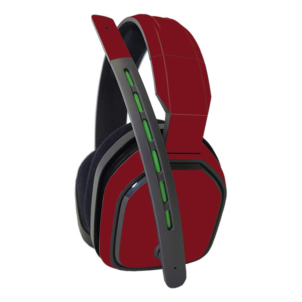 MightySkins Vinyl Decal Wrap Cover for Astro A10 Headset - Solid Burgundy | Protective & Durable Skin | Easy to Apply & Remove | Made in USA | Perfect for Gaming, Streaming & Customizing Your Headset