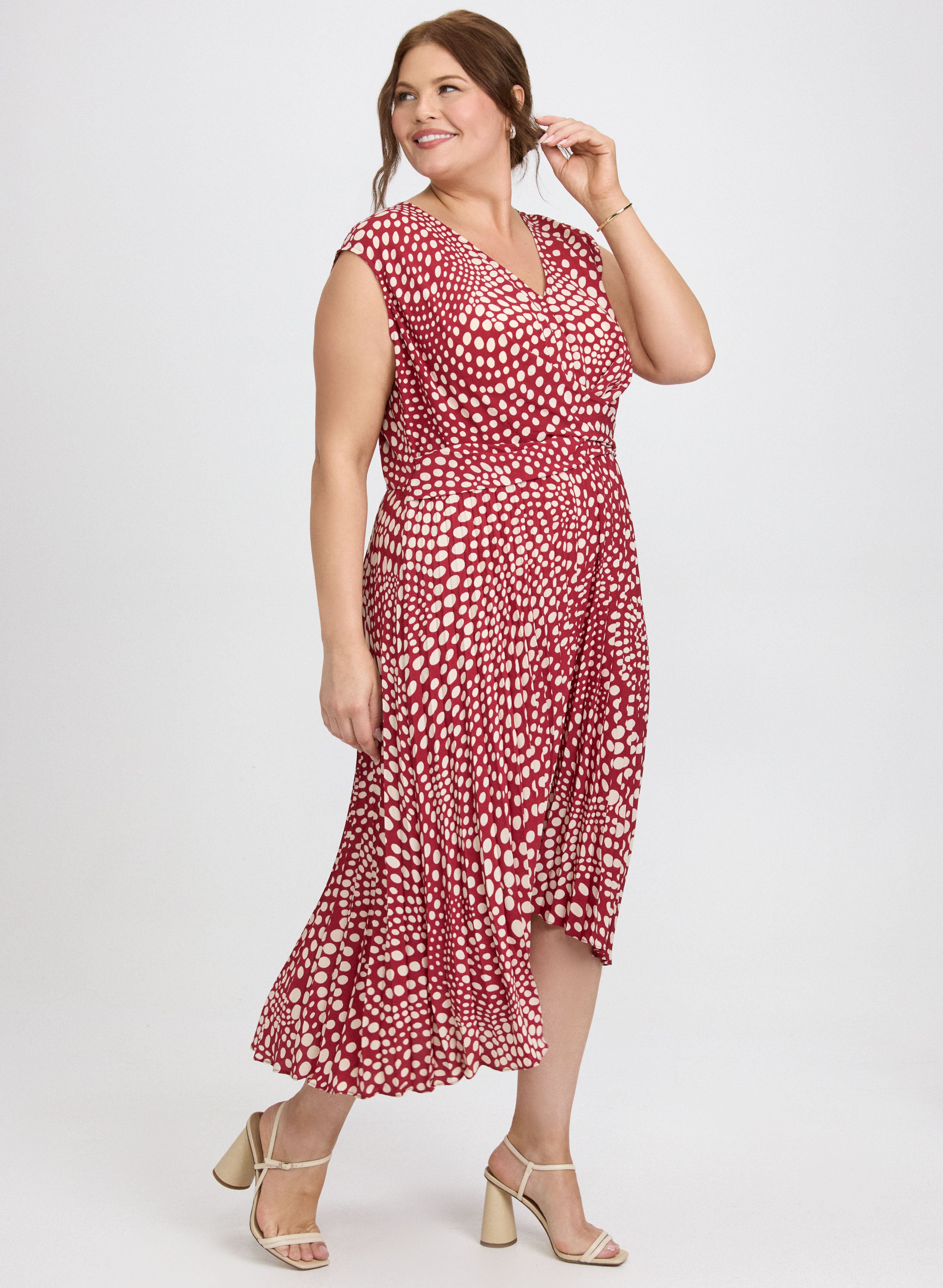 Elegant Chiffon Polka Dot Summer Dress for Women - Casual & Party Wear - Perfect for Beach, Wedding & Date Night