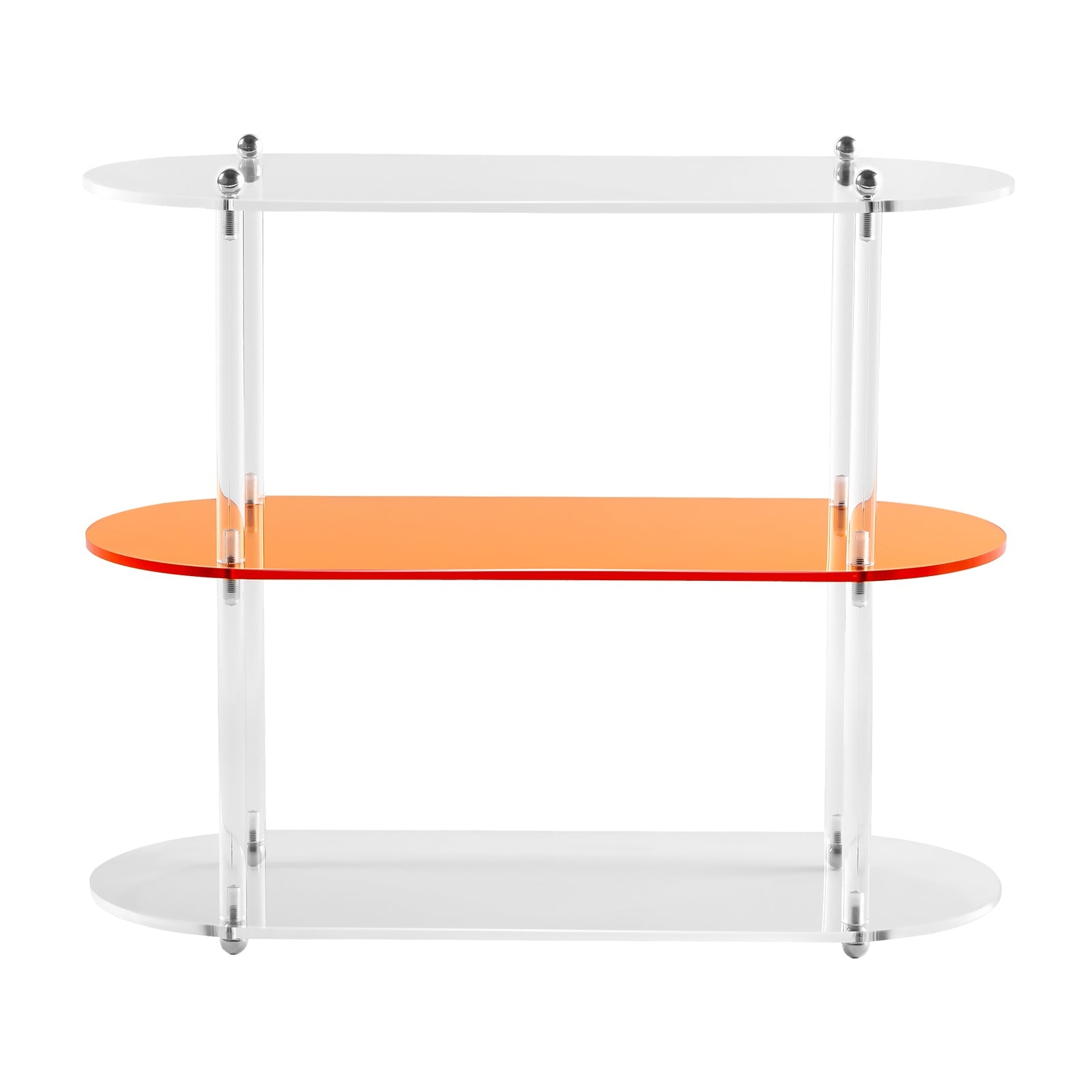 Ventray 3-Tier Acrylic Storage Shelf - Orange Home Organizer for Bathroom, Kitchen, Bedroom & Office