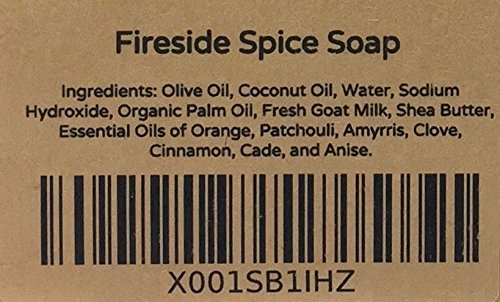 Fireside Spice All Natural Handmade Goat Milk Soap Bar for Men - 2 Pack (4 Oz Each) - Moisturizing & Exfoliating - Perfect for Shaving, Bath & Body Care
