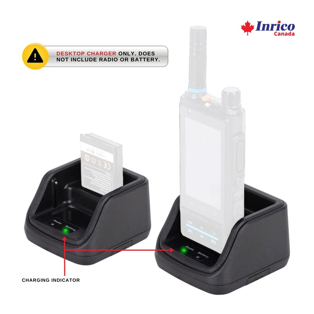 Inrico Dock Charger S200 - 6-Port Desktop Charging Station for S200 Portable PoC Radio | Fast Charging Solution for Public Safety & Emergency Communication Devices | Perfect for Police, Firefighters & Security Teams