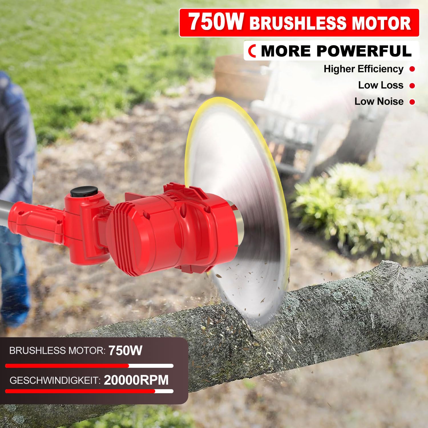 21V 4.0Ah Cordless Grass Trimmer with Battery & Weed Brush - 4-in-1 Electric Lawn Trimmer, 20,000 RPM, Adjustable 1-45