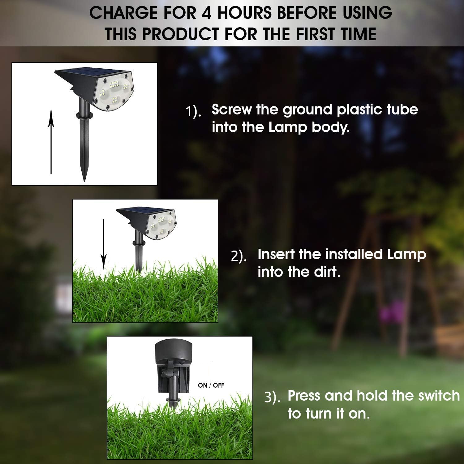 20 Pack WBM Smart Solar Landscape Spotlights - IP65 Waterproof Wireless Outdoor Solar Lights for Yard, Garden, Driveway, Porch - Energy Efficient LED Solar Powered Wall Lights for Pathway & Patio Lighting
