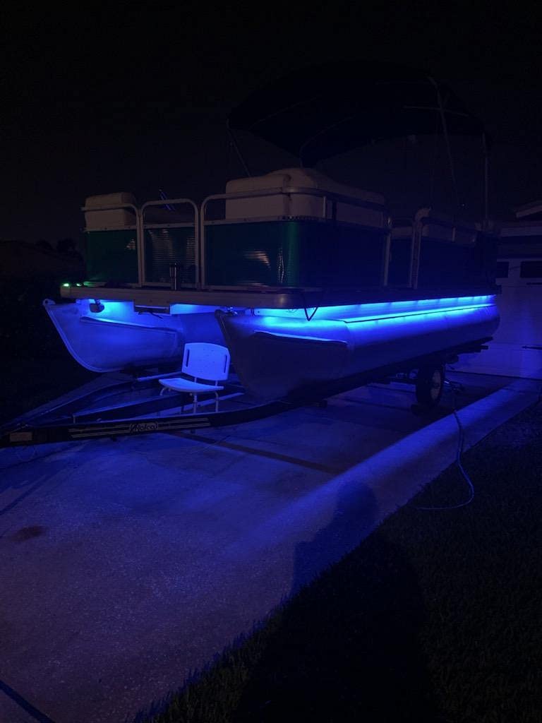 Green Blob Outdoors LED Boat Deck Lighting Kit - Blue Neon Style with Red & Green Navigation Lights for Pontoon Boats | DIY Under Deck Lighting for Night Cruising & Party Ambiance (Blue, 25 Lights)