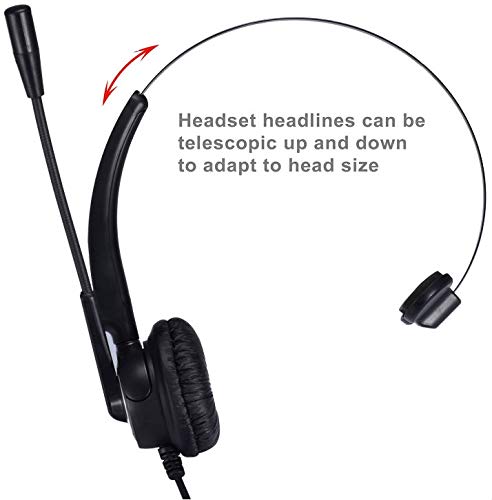 TriPro Monaural USB VoIP Headset with Noise Cancelling Microphone - Computer Headset for Internet Calls, VoIP Communication, Skype, Webinar, Softphone & Call Center - Adjustable Volume & Comfortable Design for Home Office, Remote Work & Online Meetings