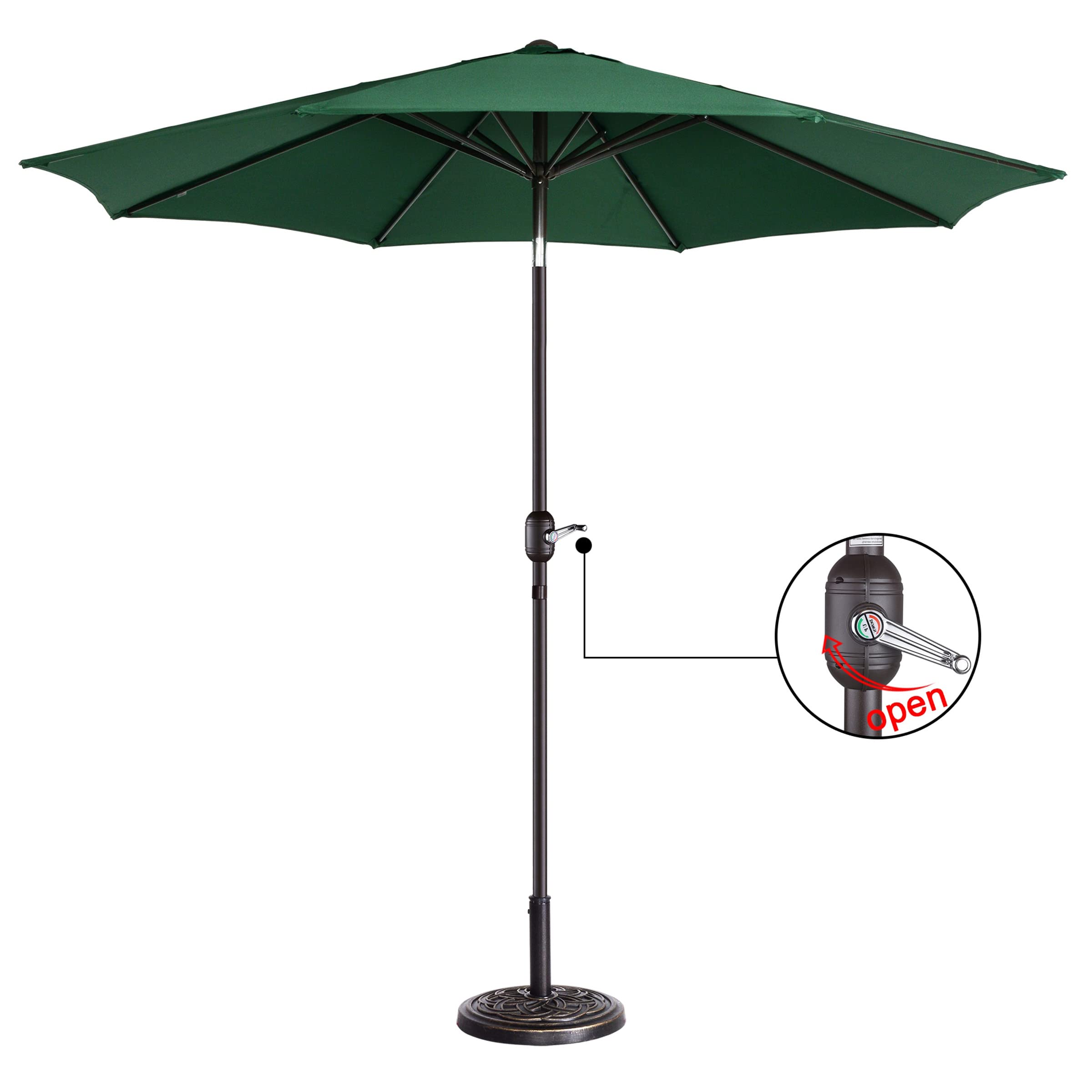 9-Foot Outdoor Patio Umbrella with Heavy Duty Base - Sun Shade for Pool, Garden, and Backyard Relaxation