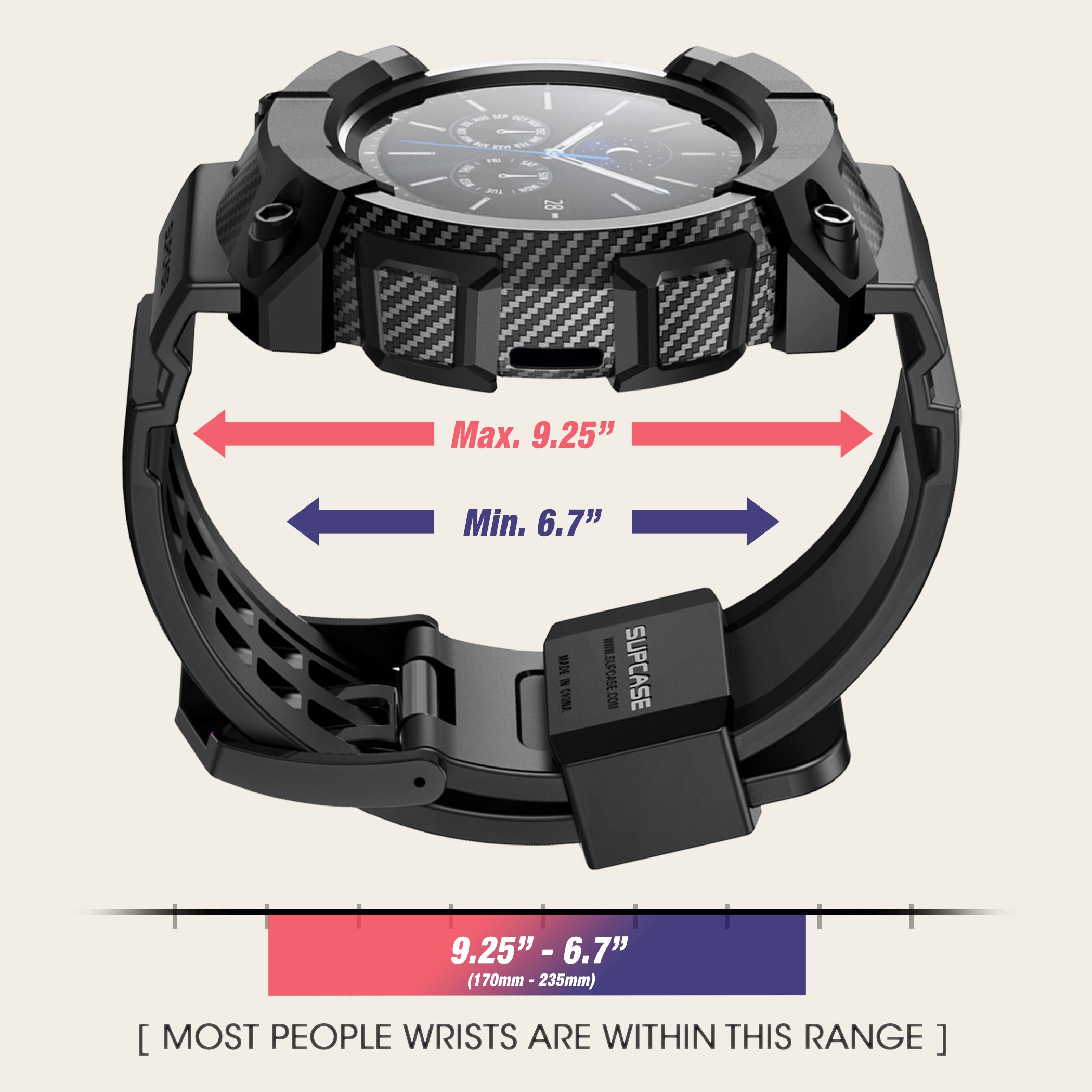 Samsung Galaxy Watch Active 2 44mm Case with Unicorn Beetle Pro Band - Black Protective Cover for Running, Swimming & Outdoor Activities