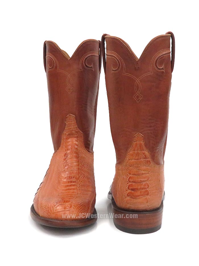 Lucchese GD9320.RR Men's Genuine Ostrich Leg Cowboy Boots - Burnished Cognac for Western Riding & Country Fashion