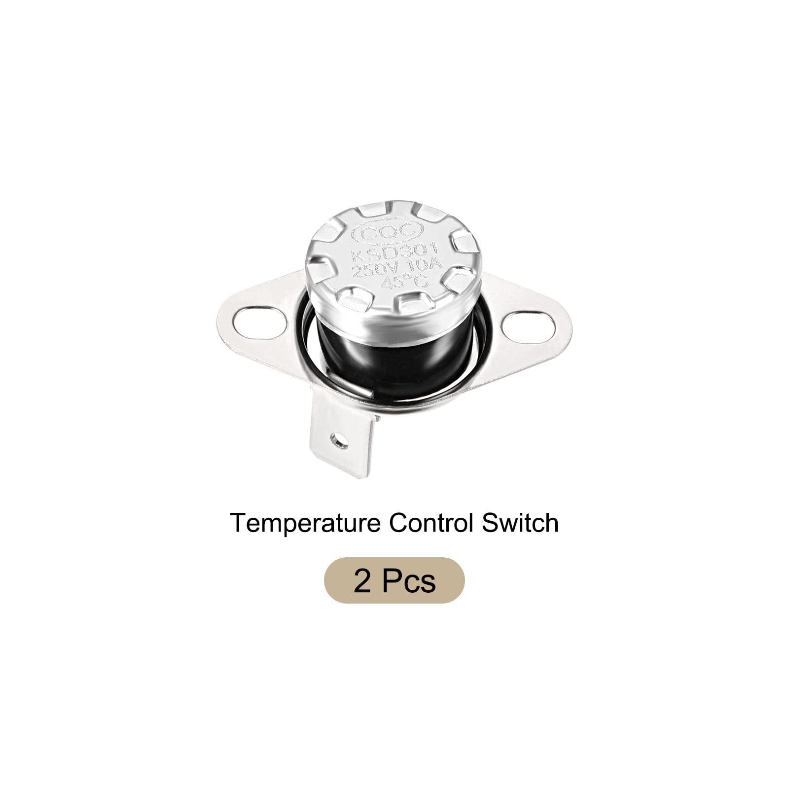 KSD301 45C NO Thermostat Temperature Control Switch - Normally Open, 90C Angle, 2pcs - for Microwave Oven, Refrigerator & Home Appliances