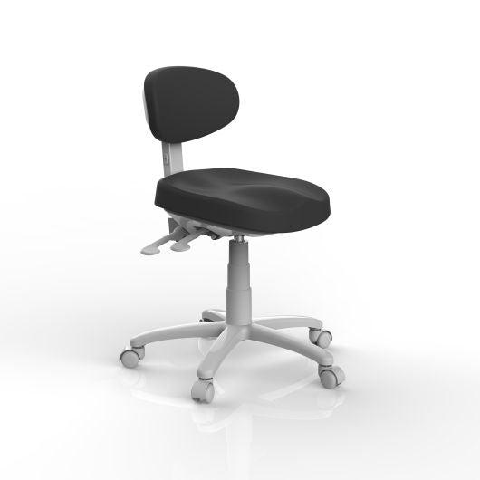 Silverfox ® Rolling Stool with Backrest - Adjustable Height Rolling Chair with Wheels for Salon, Tattoo, Massage & Office Use - Ergonomic Rolling Stool for Professionals (Model 8C01)