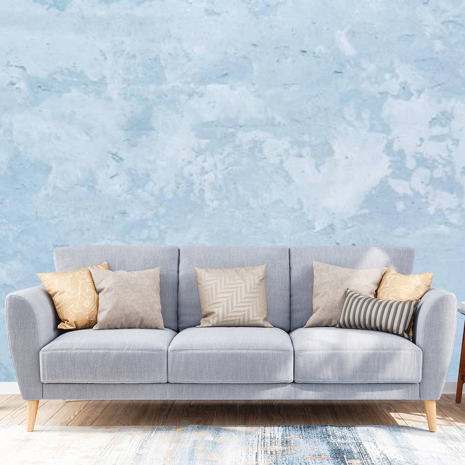 Peel and Stick Wallpaper - Blue Concrete Texture & Abstract Plaster Design | Large Removable Vinyl Wall Mural | Self-Adhesive Decorative Film for Living Room, Bedroom, or Office | Easy DIY Home Decor Upgrade