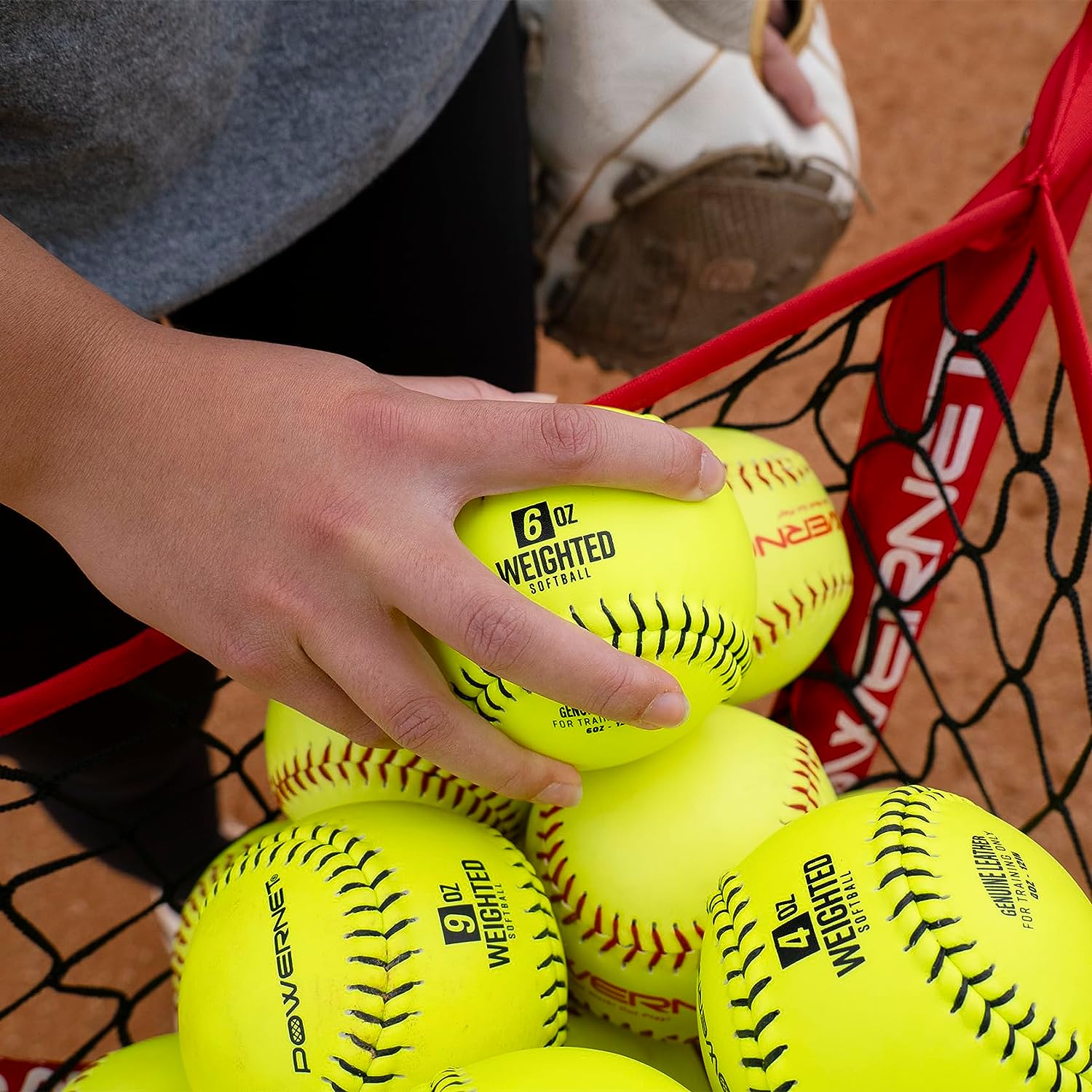 Weighted Softballs for Baseball Training - 8 Pack with 4oz to 12oz Weights - Improve Pitching & Hitting Skills - Perfect for Youth & Adult Baseball Practice, Strength Training & Rehabilitation Exercises