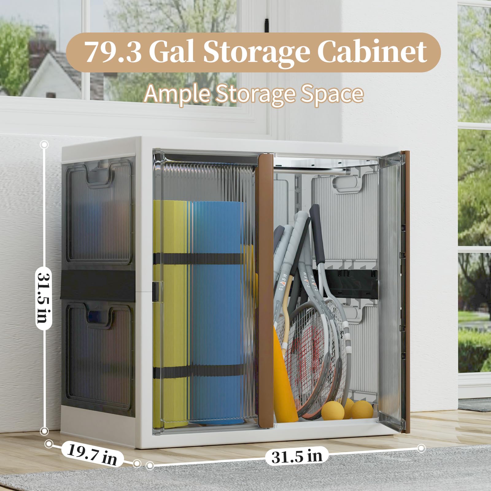 HAIXIN 79.3 Gal Portable Wardrobe Closet with Doors - Stackable Plastic Storage Cabinet for Bedroom, Easy Assembly Clothes Hanging Organizer | Perfect for Small Spaces, Dorm Rooms & Apartment Storage (1 Pack)