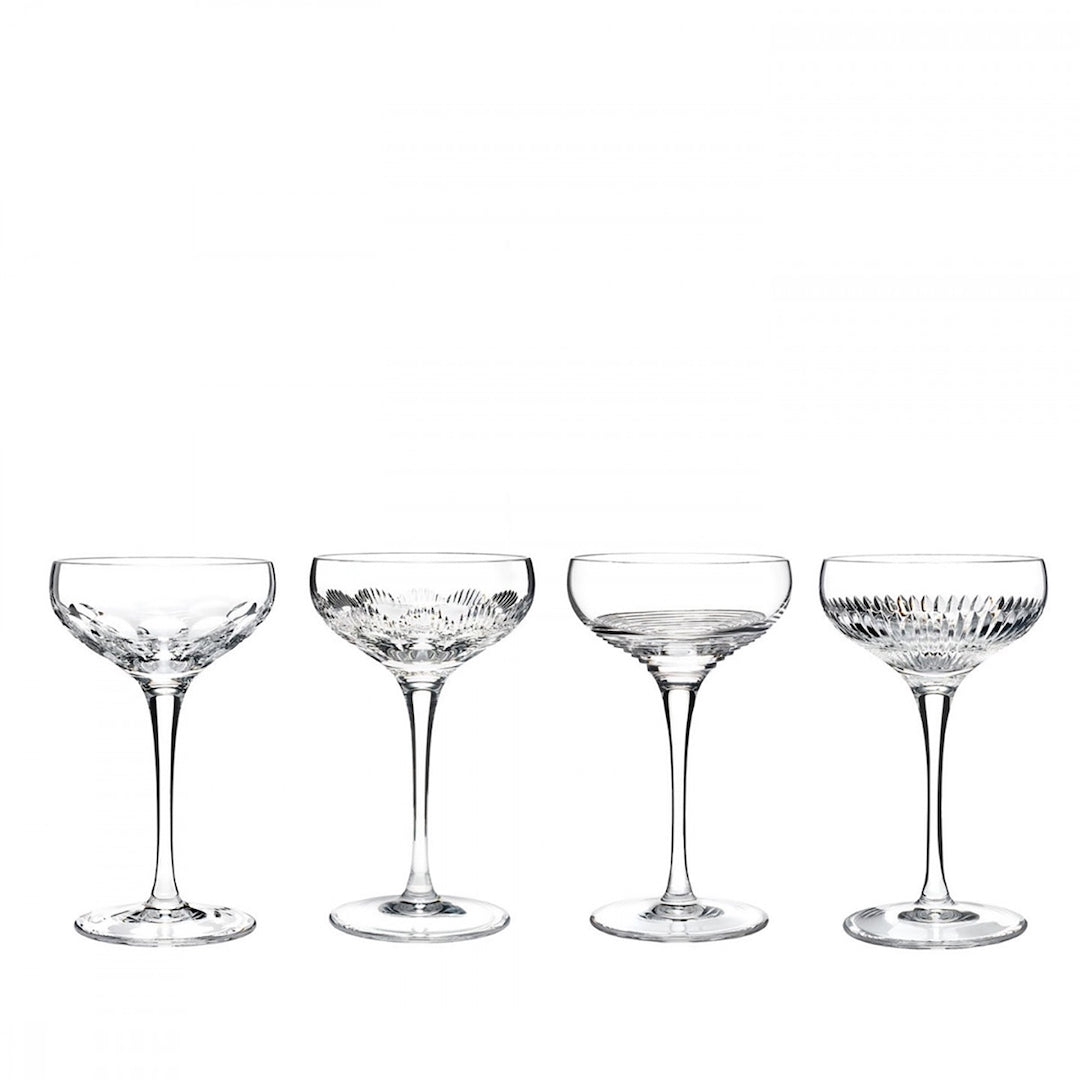 Premium Mixology Coupes Glass Set of 4 - Elegant Cocktail Glasses for Martini, Margarita & Cosmopolitan - Perfect for Home Bar, Parties & Entertaining