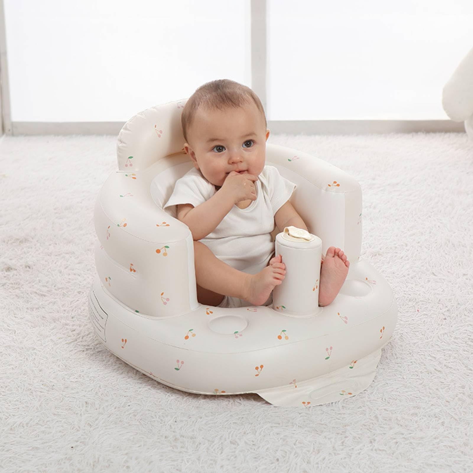 Inflatable Baby Floor Seat & Bath Chair - Foldable Toddler Support Sofa for Newborns - Perfect for Bath Time, Playtime & Relaxation at Home