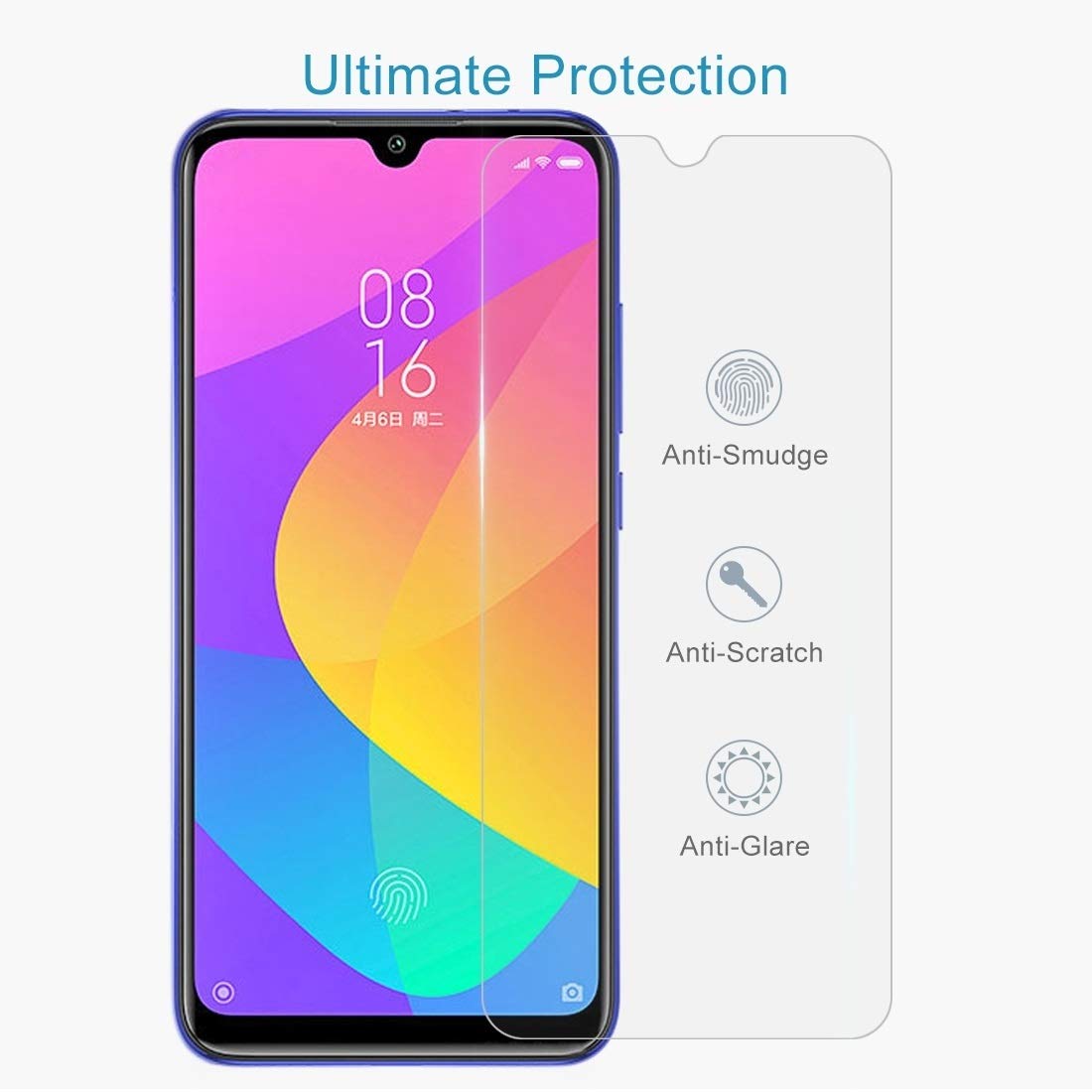 Xiaomi Mi CC9e Tempered Glass Screen Protector - 50 PCS Half-Screen Transparent Film for Ultimate Protection | Perfect for Daily Use, Gaming & Work