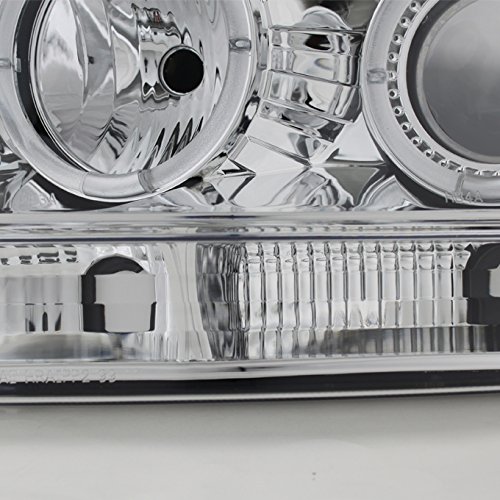 AKKON Chrome Clear Dual Halo Ring Projector LED Headlights for Jeep Grand Cherokee - Replacement Pair for Enhanced Night Driving & Off-Road Adventures
