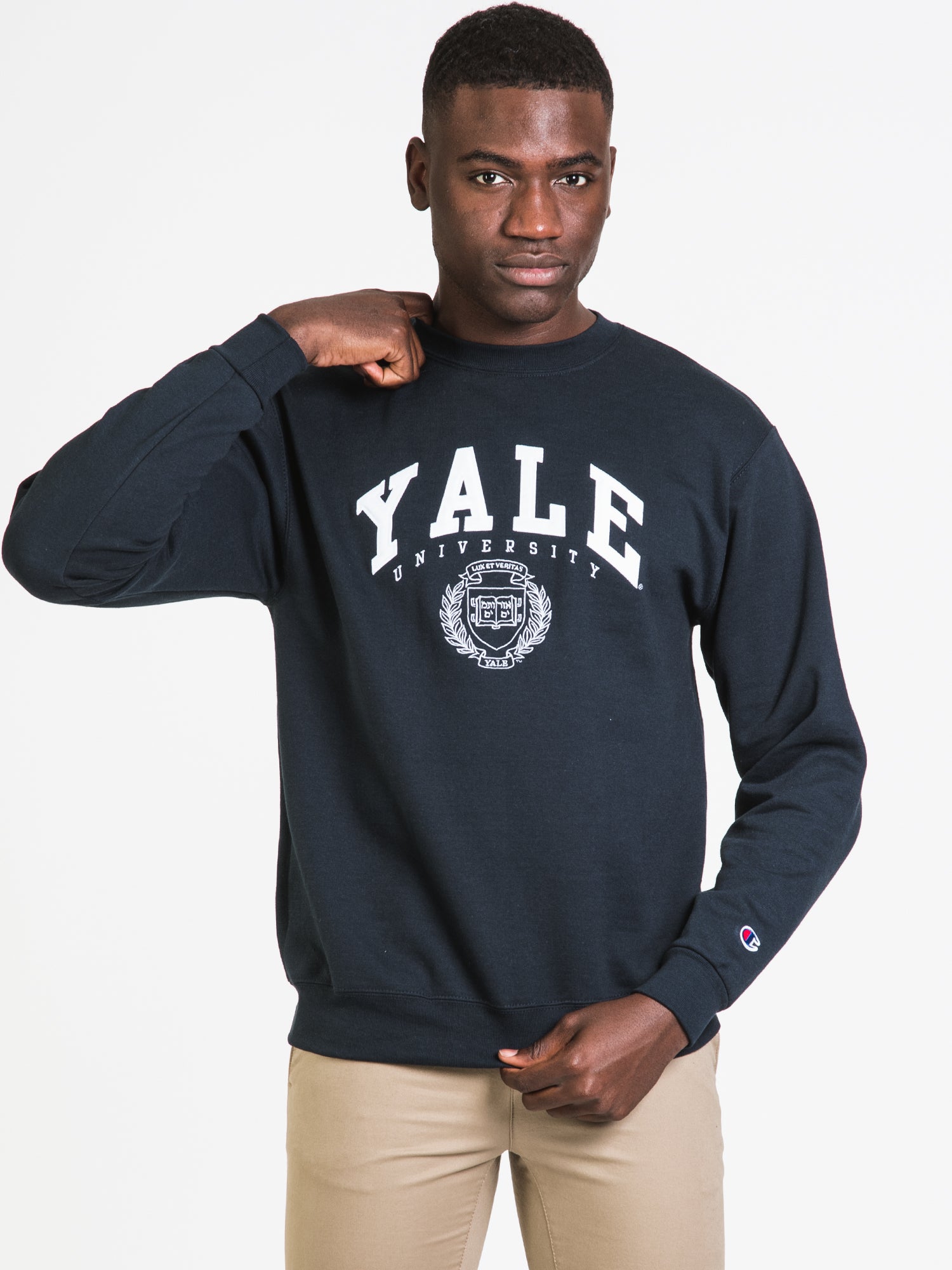 Champion Eco Powerblend Yale Crew Sweatshirt - Soft & Sustainable Cotton Blend - Clearance Sale - Perfect for Casual Wear, Gym & College Campus Fashion