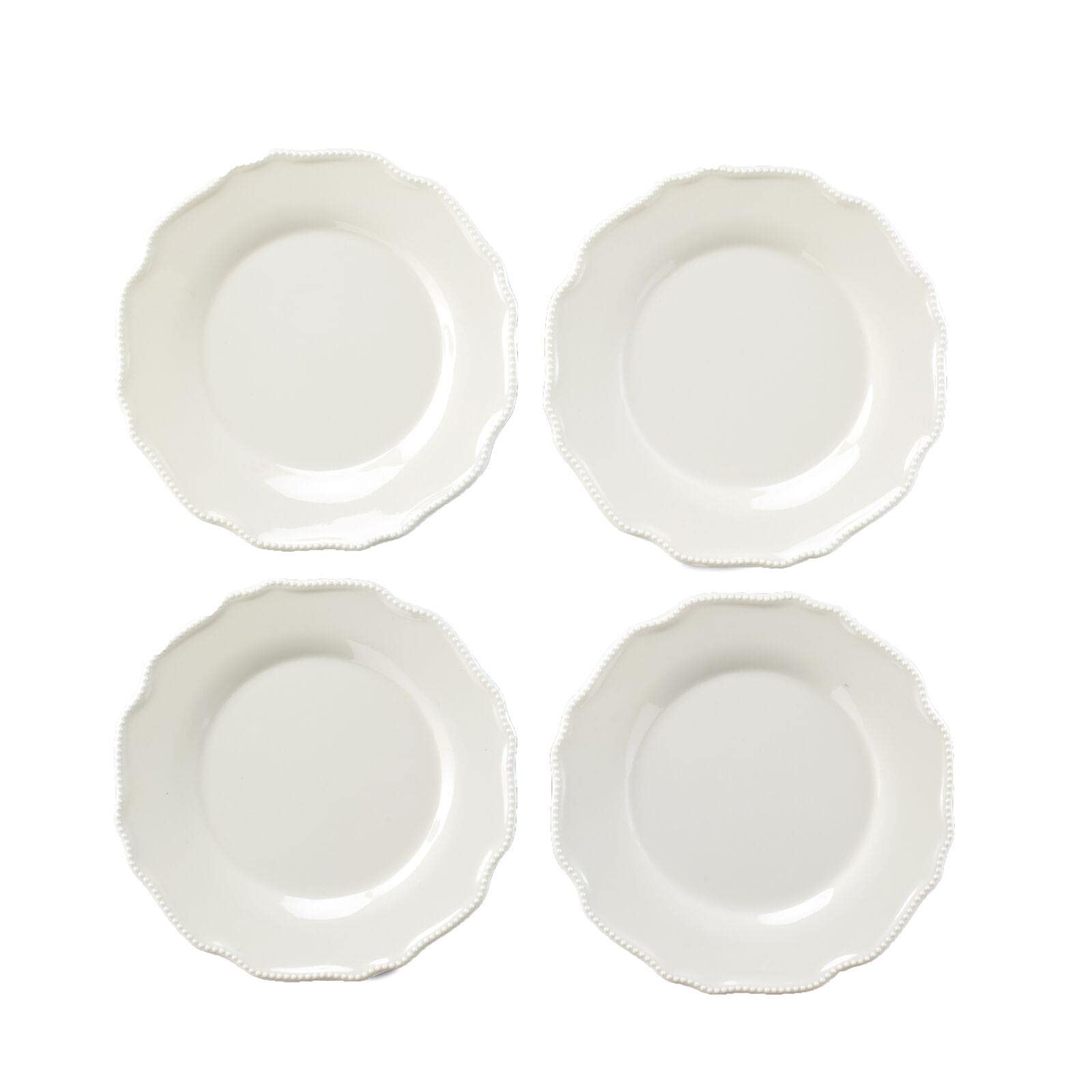 PayoderTY 4-Piece Melamine Ruffled Salad Plates Set - Durable & Stylish Dinnerware for Everyday Use - Perfect for Salads, Desserts, and Casual Dining
