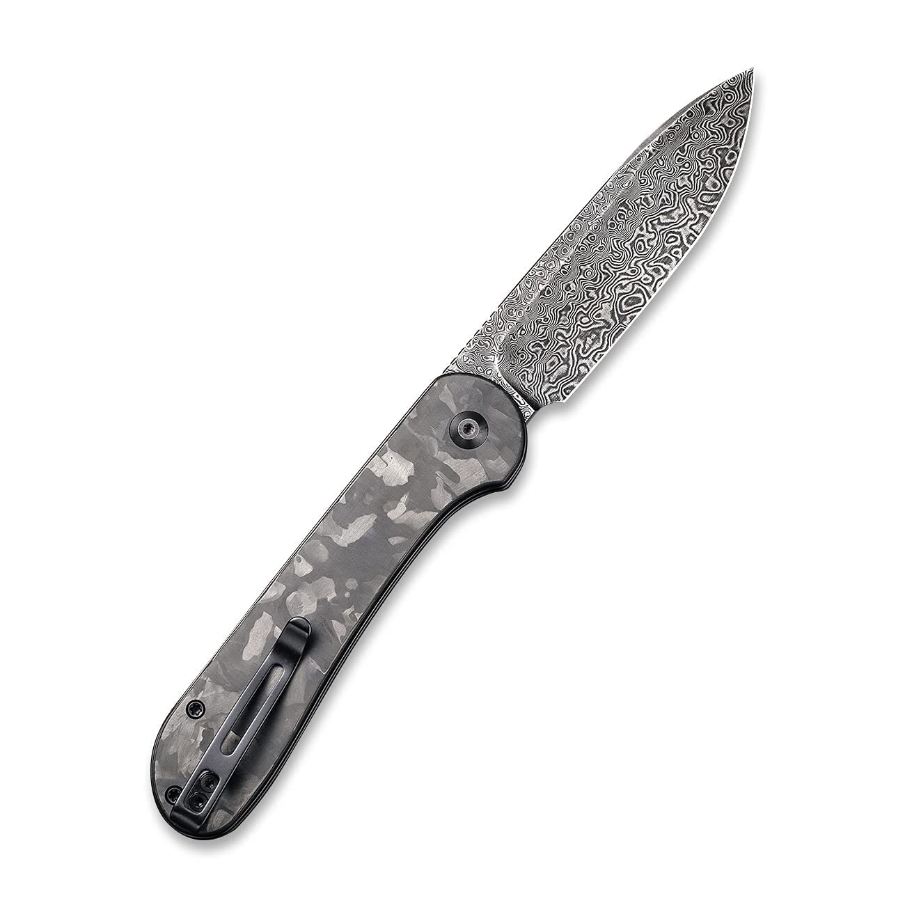 CIVIVI Button Lock Elementum Damascus Folding Knife - Premium EDC Pocket Knife with Razor Sharp Blade for Outdoor, Camping & Everyday Carry