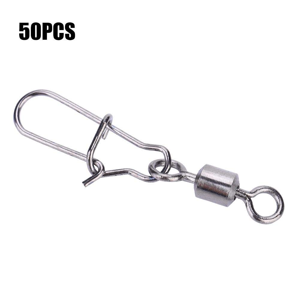 Premium Stainless Steel Fishing Swivels 50PCS - 2# 4# 5# 6# 8# Quick Lock Open Design for Saltwater & Freshwater Fishing - Durable Fishing Connectors for Bass, Trout & Outdoor Angling Gear