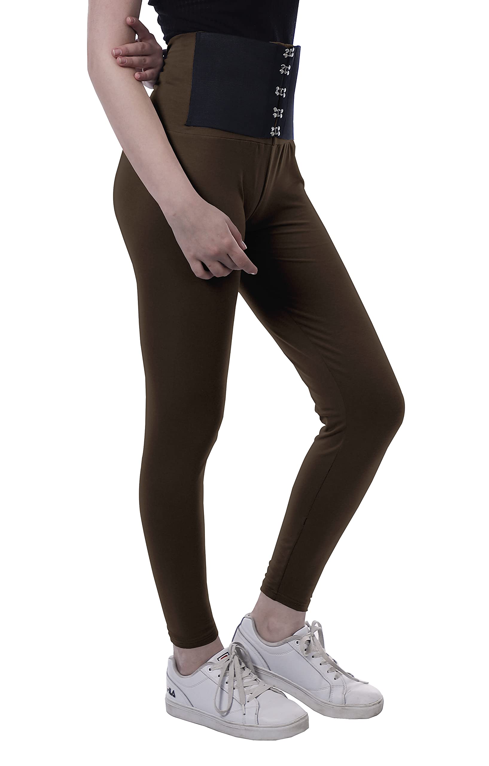 High Waisted Yoga Pants for Women - Corset Style Workout Leggings | Moomaya Trendy Fitness Wear for Yoga, Gym & Running