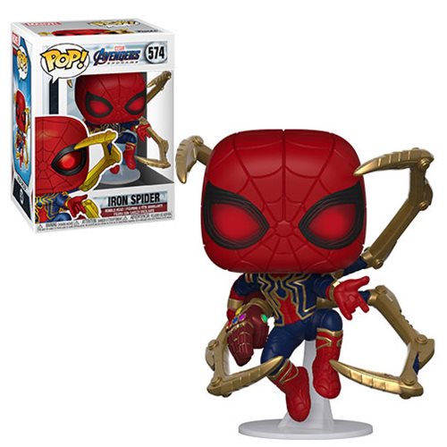 Avengers Endgame Iron Spider Pop! Vinyl Figure with Nano Gauntlet - Collectible Marvel Superhero Toy for Display & Gifts [574]