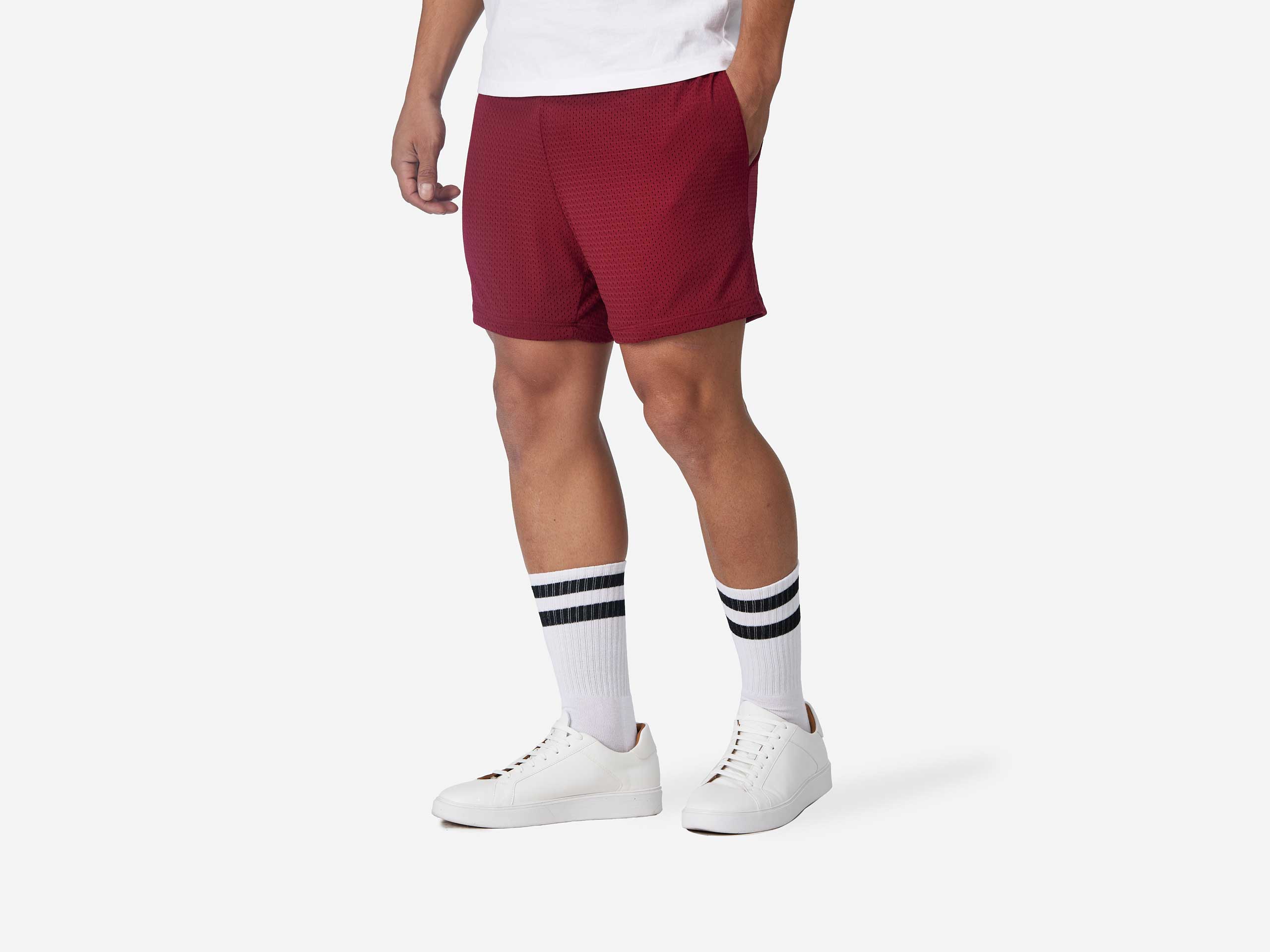 4 Pocket Lounge Shorts for Men - Comfortable Burgundy Casual Shorts with Pockets - Perfect for Relaxing at Home, Lounging, and Outdoor Activities