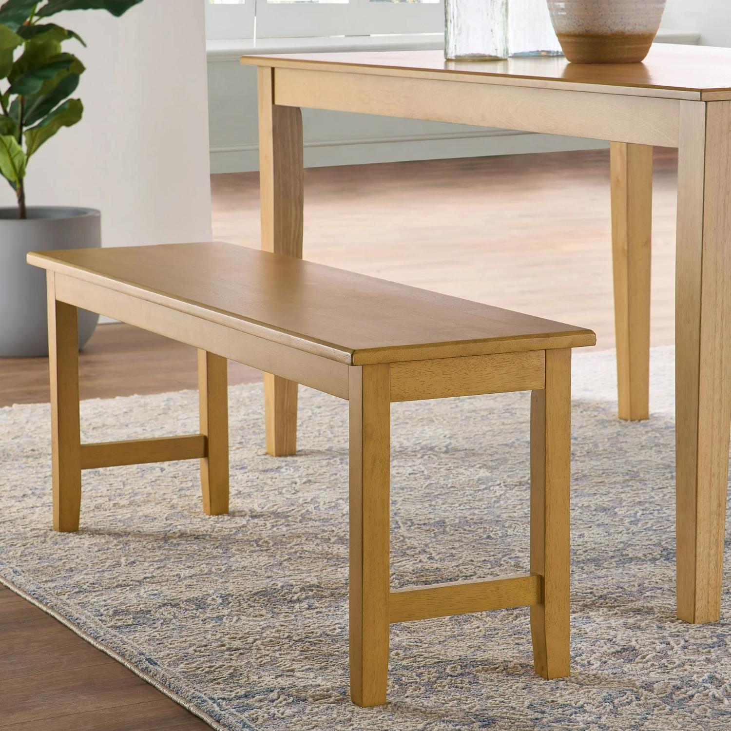 Better Homes & Gardens BH3325004710004 Natural Pine Dining Bench - Perfect for Farmhouse, Rustic & Country Style Kitchens & Dining Rooms