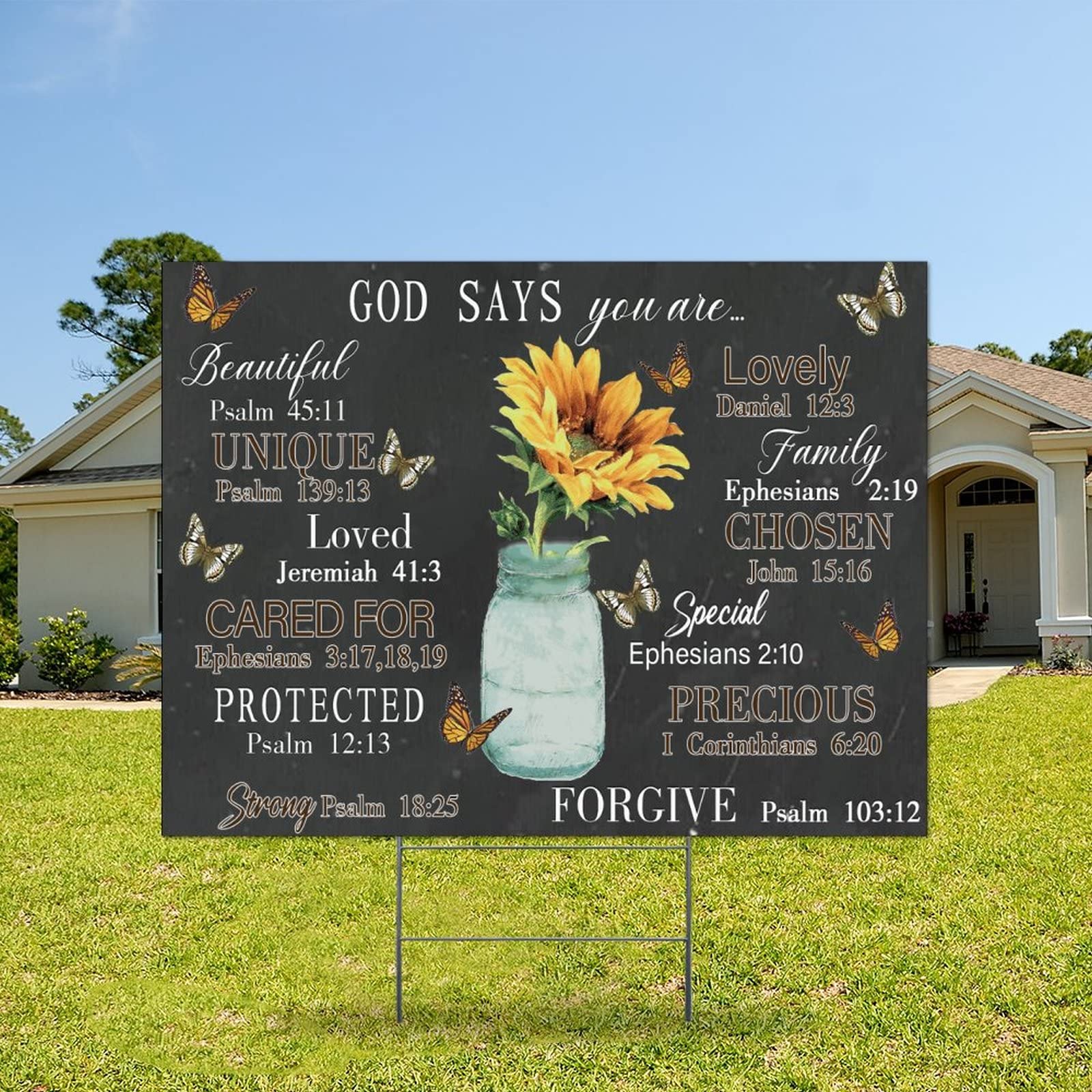God Says You Are Double-Sided Yard Signs - 18x24in Weather-Resistant Floral Garden Decor for Sales & Events