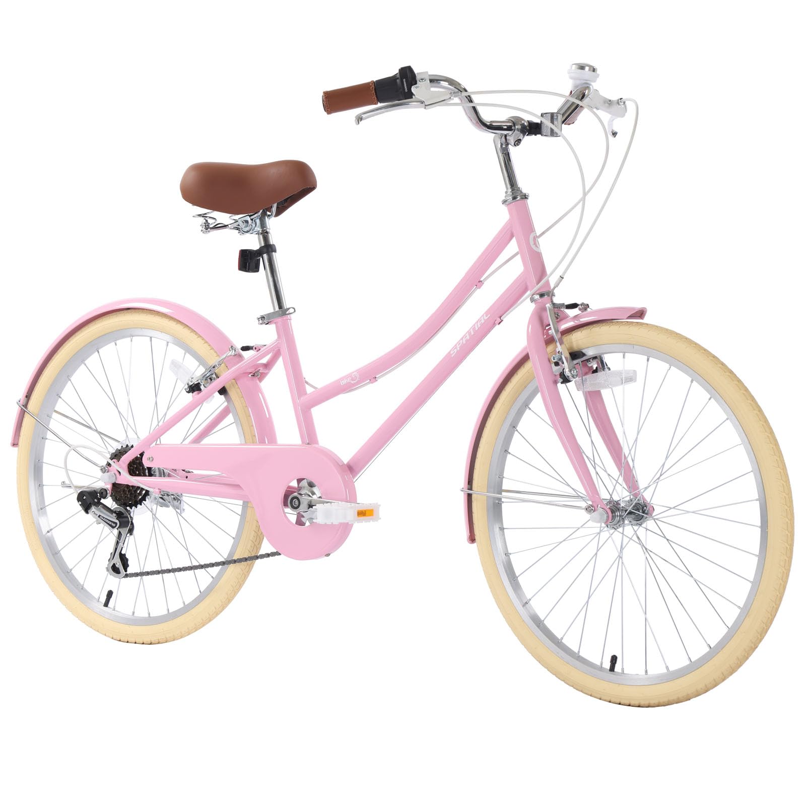 SPATIAL Women's 24 Inch Beach Cruiser Bike - 6 Speed Comfortable City Bicycle for Adults with Dual V-Brake, Step-Through Frame & Multiple Colors | Perfect for Commuting, Leisure Rides & Coastal Cycling