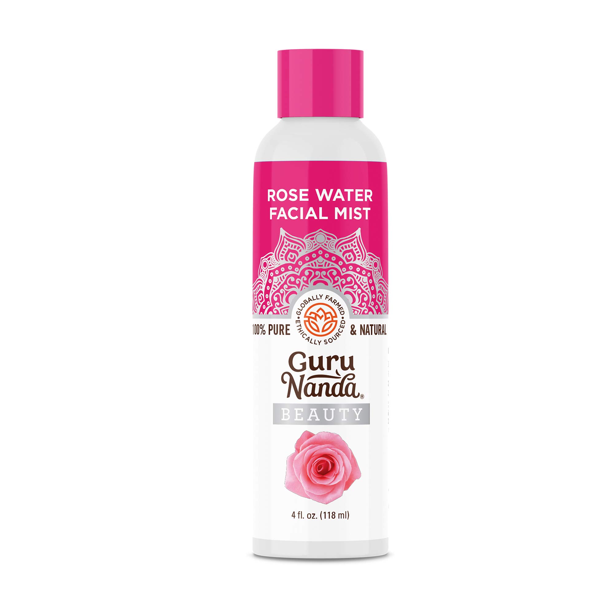 Organic Rose Water Facial Mister Spray - Hydrating & Refreshing Face Mist with Natural Toner - Travel Size Purse Atomizer for Dry Skin Care & Makeup Setting - Perfect for On-the-Go Refreshment & Spa Day at Home