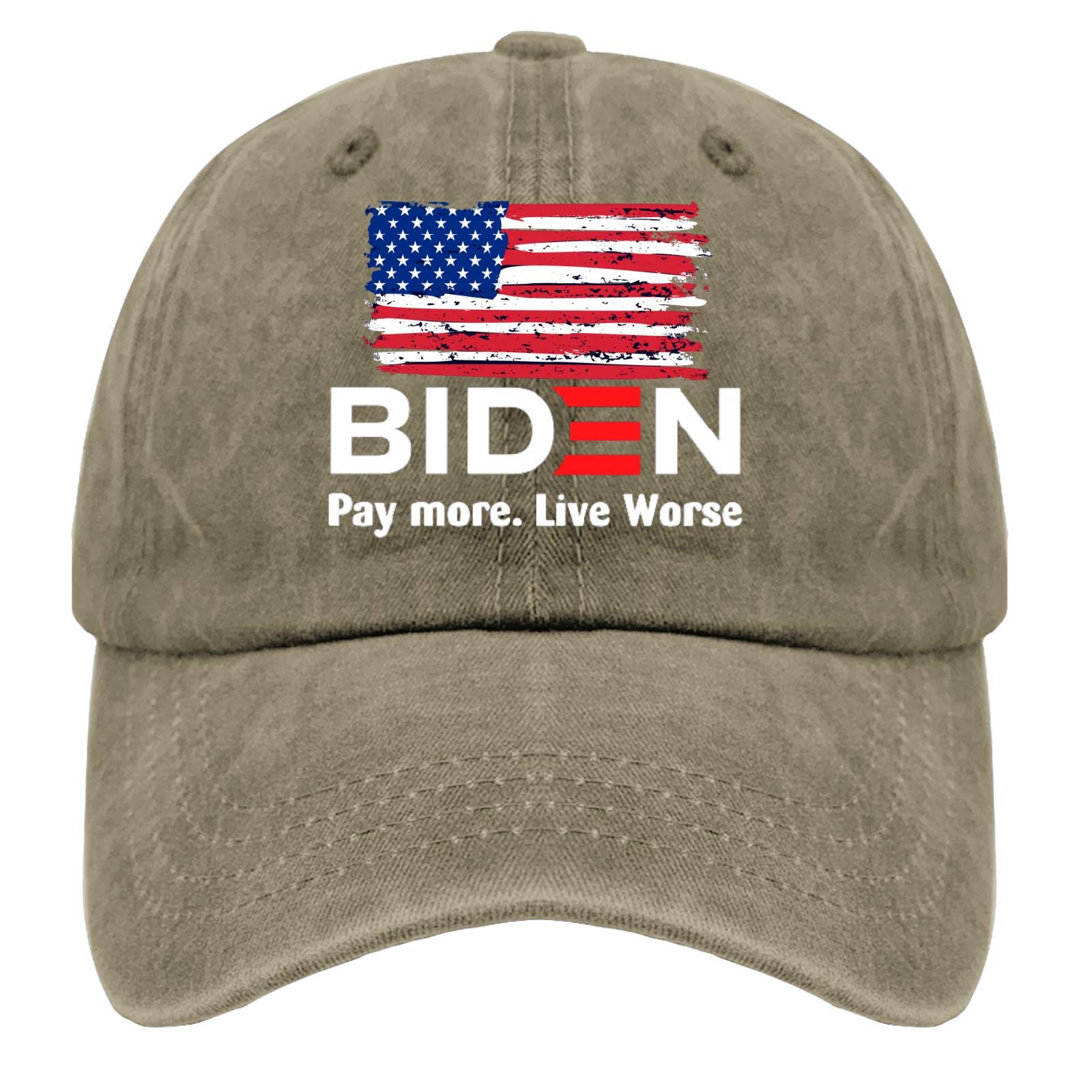 Anti-Inflation Baseball Cap - Adjustable Unisex Hat with 'Biden Pay More Live Worse' Design - Perfect for Political Rallies, Protests & Everyday Wear