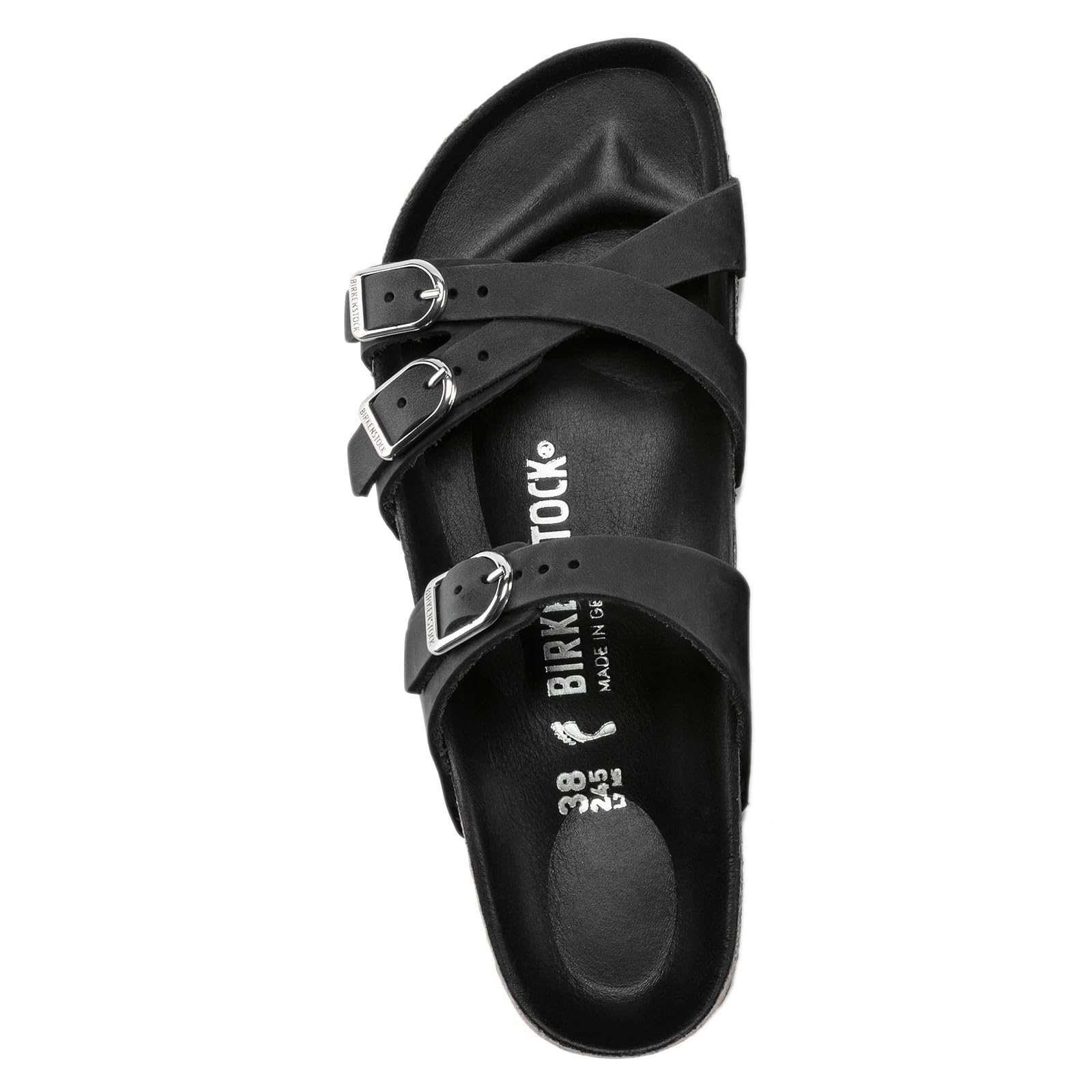 Birkenstock Franca Hex Black Oil Leather Sandals Women's Size 37 - Comfortable & Stylish for Summer, Beach, and Casual Wear