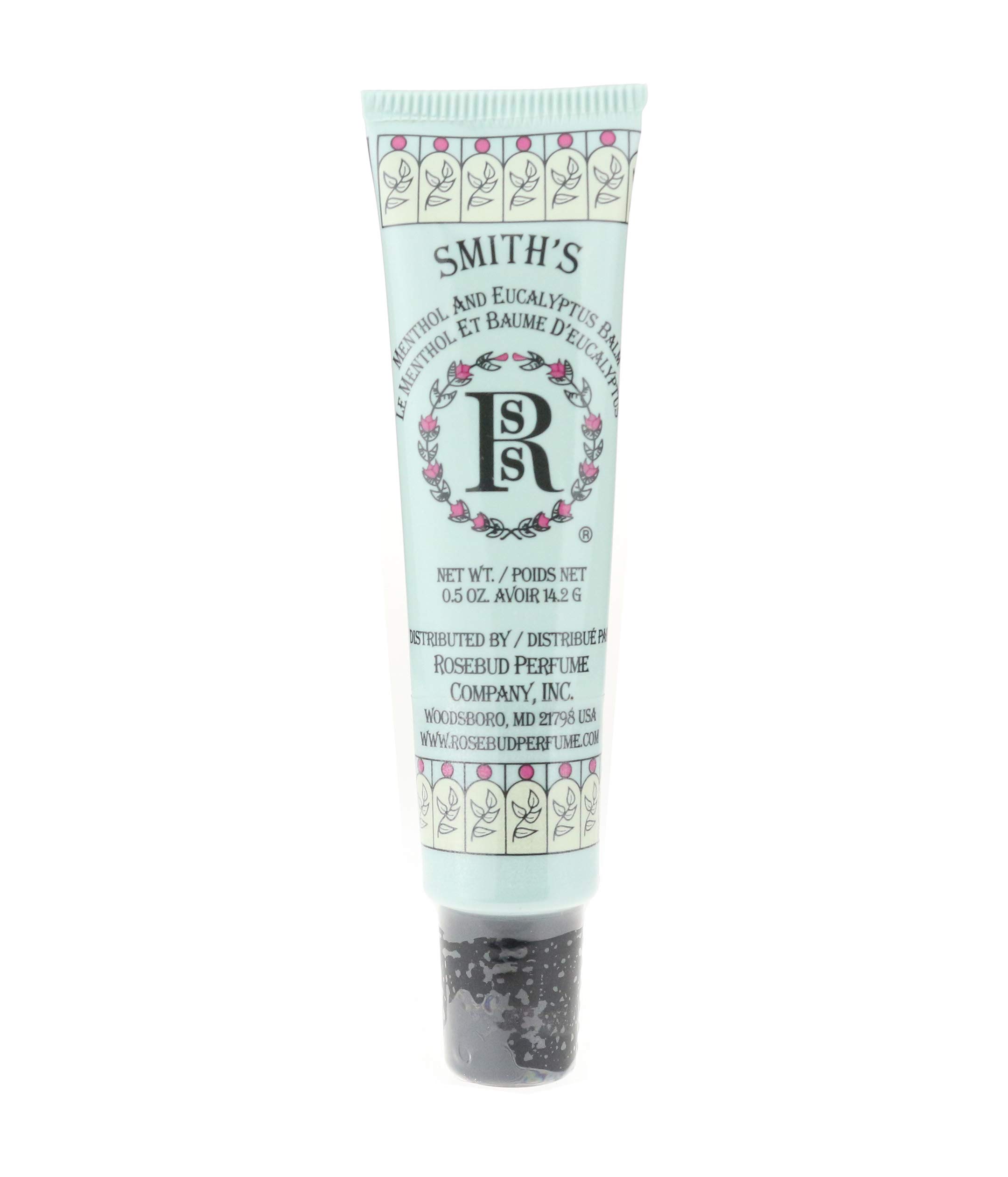 Rosebud Perfume Co. Smith's Menthol and Eucalyptus Balm - 0.5 oz Soothing Skin Salve for Dry Lips, Cuticles & Minor Irritations | Perfect for Travel, First Aid Kits & Daily Moisturizing