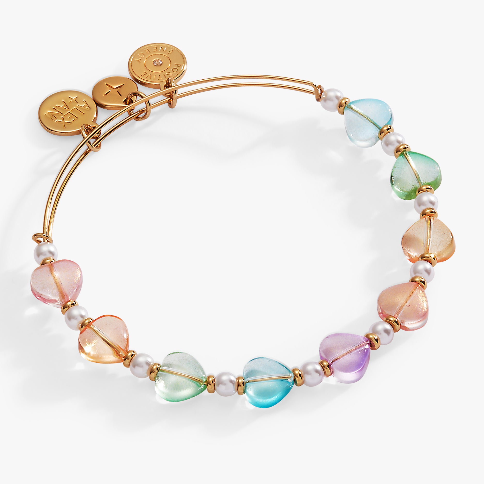 Colorful Heart Beaded Bangle Bracelet for Women - Stylish Bohemian Jewelry Gift for Valentine's Day, Anniversary or Everyday Wear