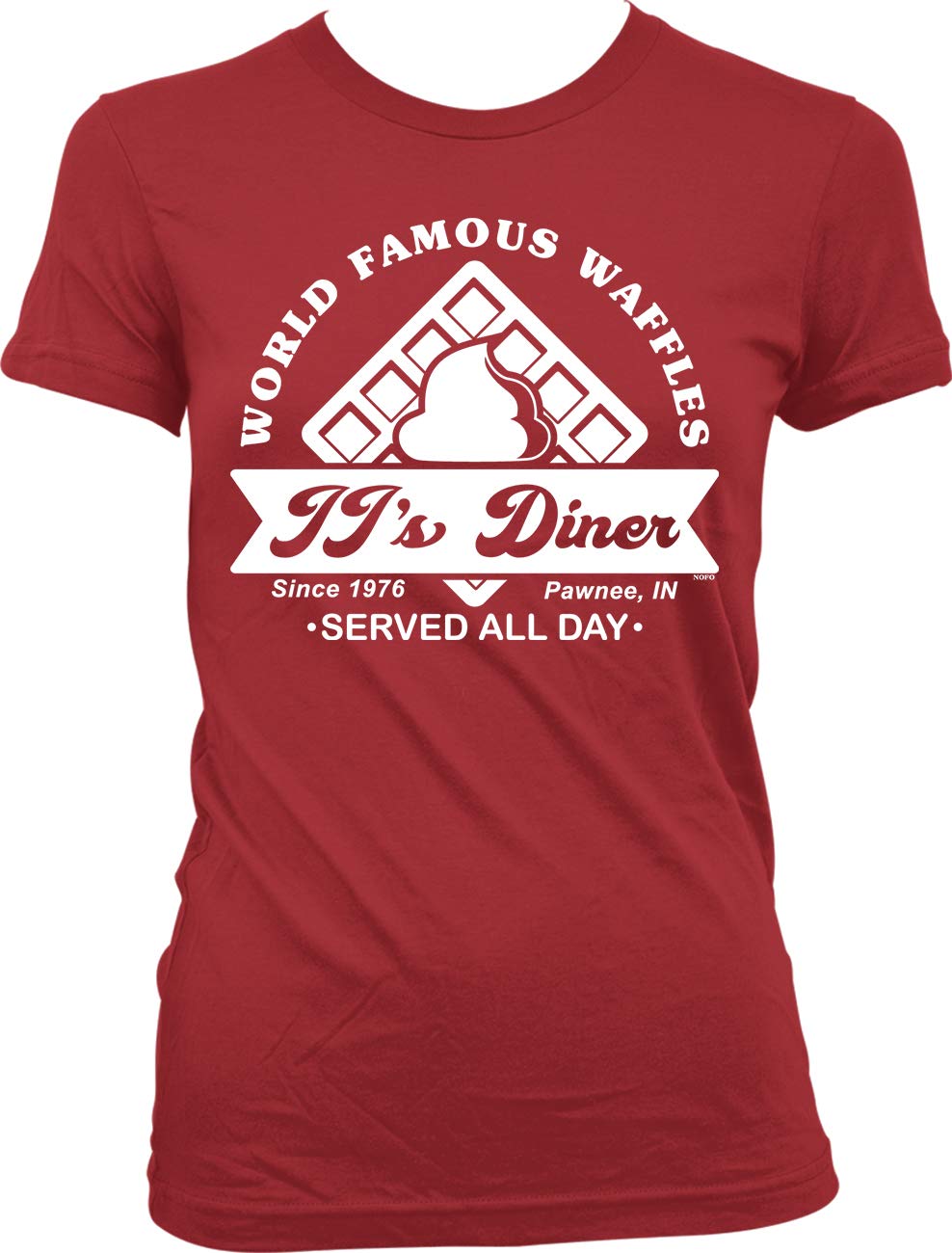 JJ's Diner World Famous Waffles Graphic T-Shirt for Teens - Soft Cotton Junior's Hoodie Tee - Perfect for Casual Wear, TV Show Fans & Retro Diner Style