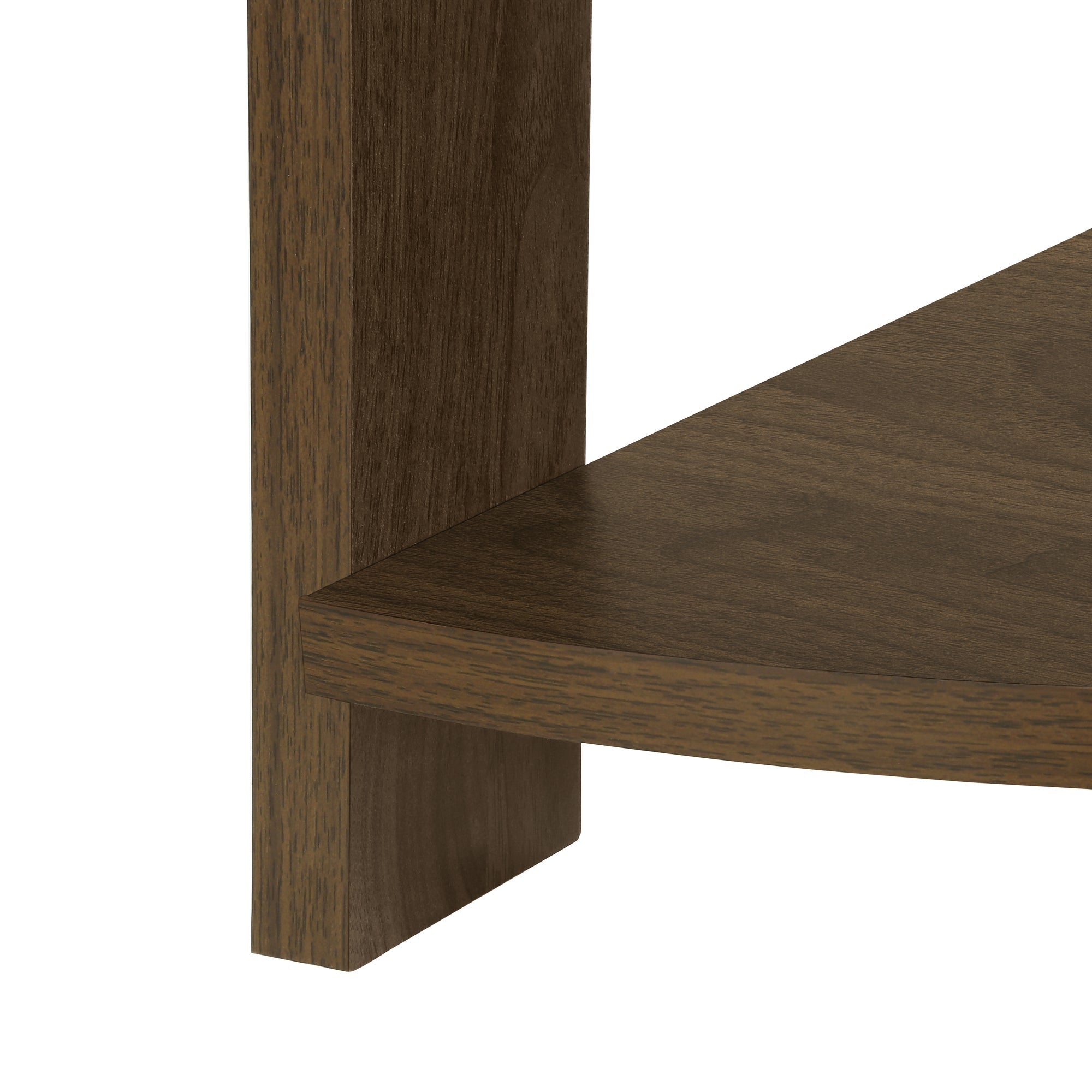 72H Dark Walnut Corner Bookcase - Modern Wooden Bookshelf for Living Room, Bedroom & Office Storage - Space-Saving Home Decor Accent Piece