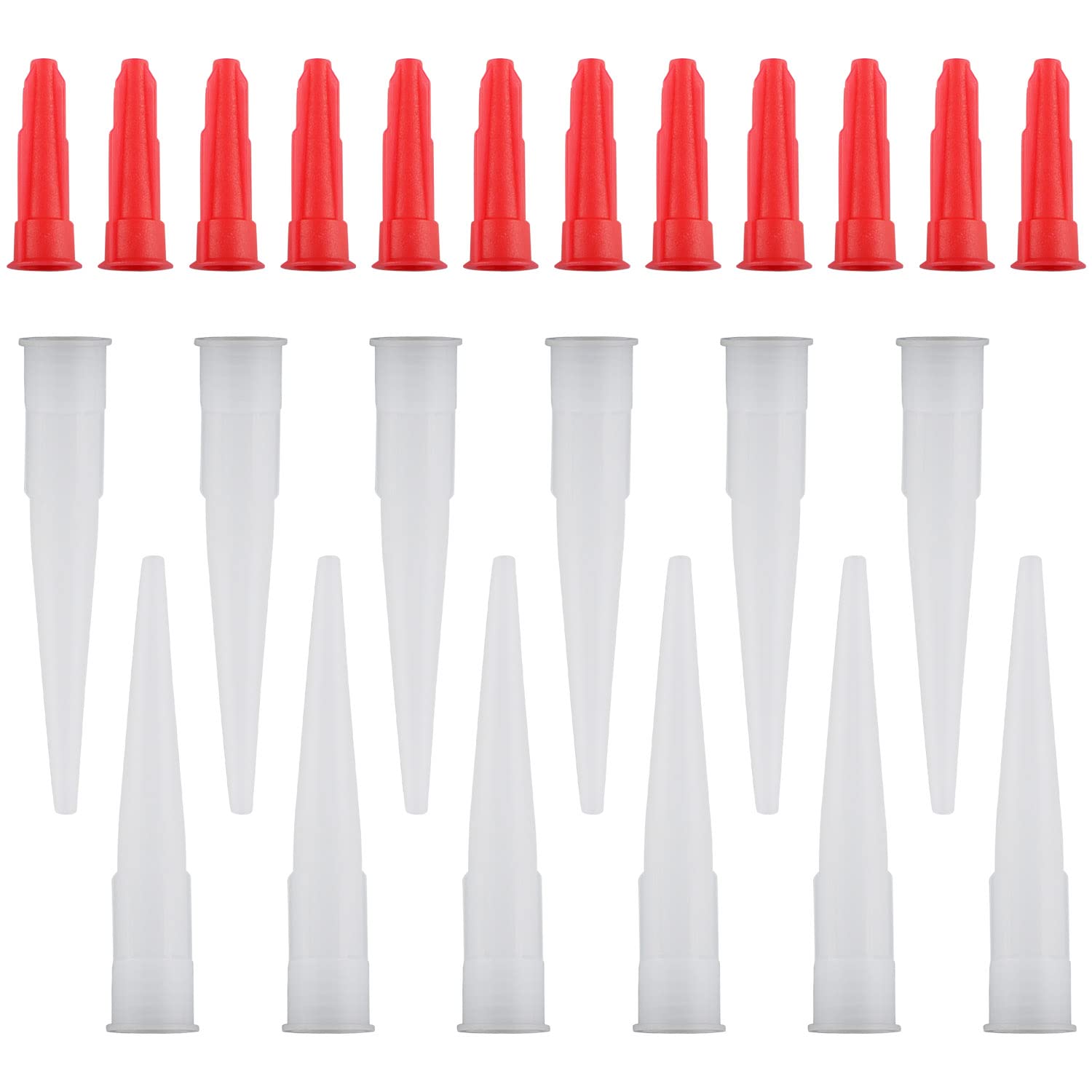 12-Pack Caulk Extension Nozzles - Caulk Saving Cap Sealer Saver Tips for Caulking Guns - Durable Replacement Applicator Extensions for Sealant & Adhesive Projects - Perfect for Home Repairs, Bathroom Renovations & DIY Projects