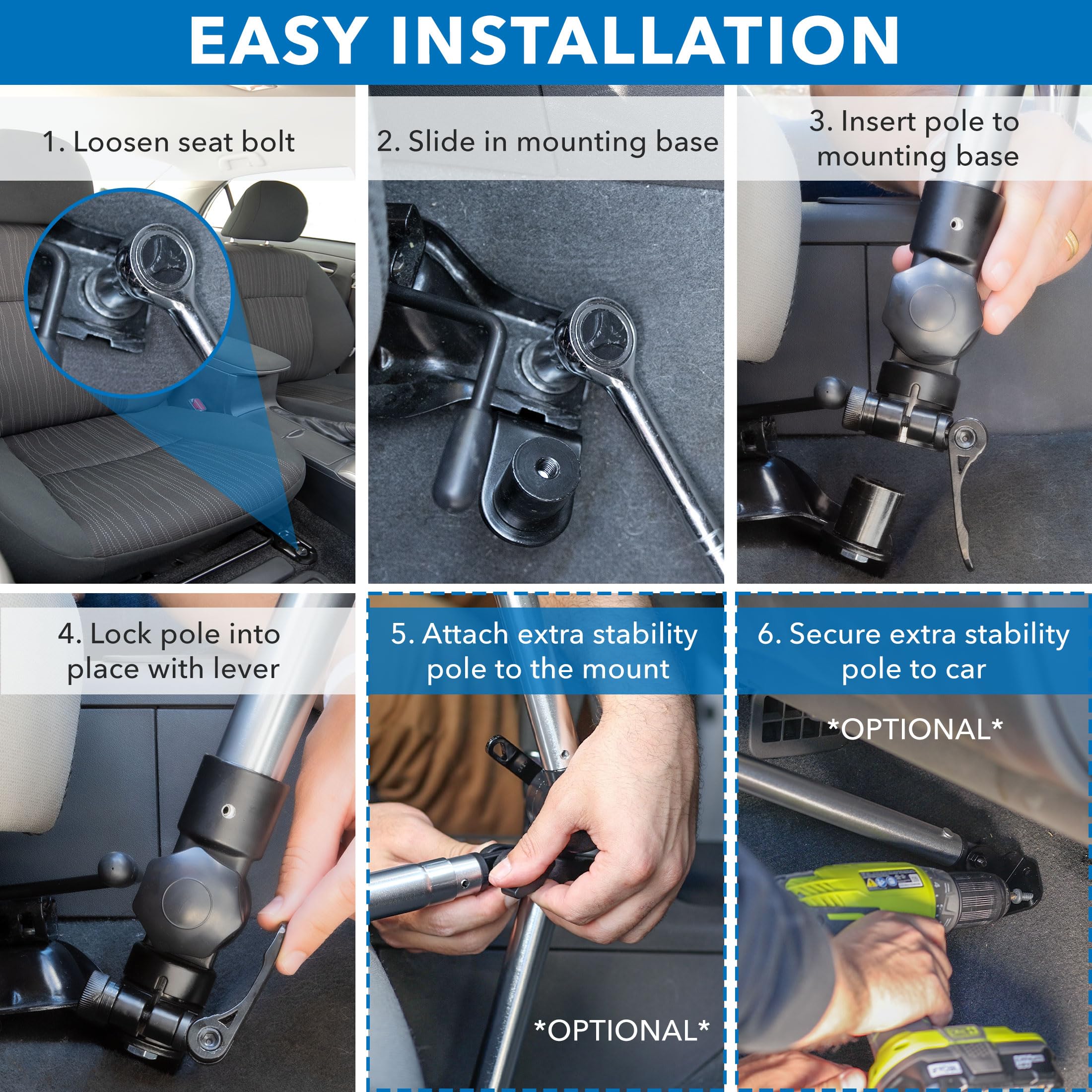 Mount-It! Heavy-Duty No Drill Car Laptop Mount - Universal Vehicle Stand for Trucks, Vans & SUVs | Secure Workspace Solution for Commercial & Personal Use | Perfect for Road Trips, Delivery Drivers & Mobile Professionals