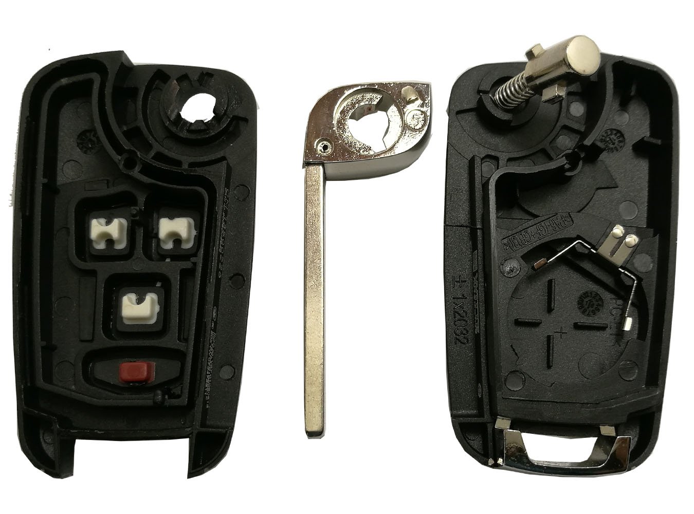 GMC Chevy Key Fob Cover Replacement - 4 Buttons Flip Folding Smart Car Key Shell Case for Equinox, Sonic, Trax, Terrain with Uncut Blank Blade | Durable Protection & Easy Installation for Daily Use