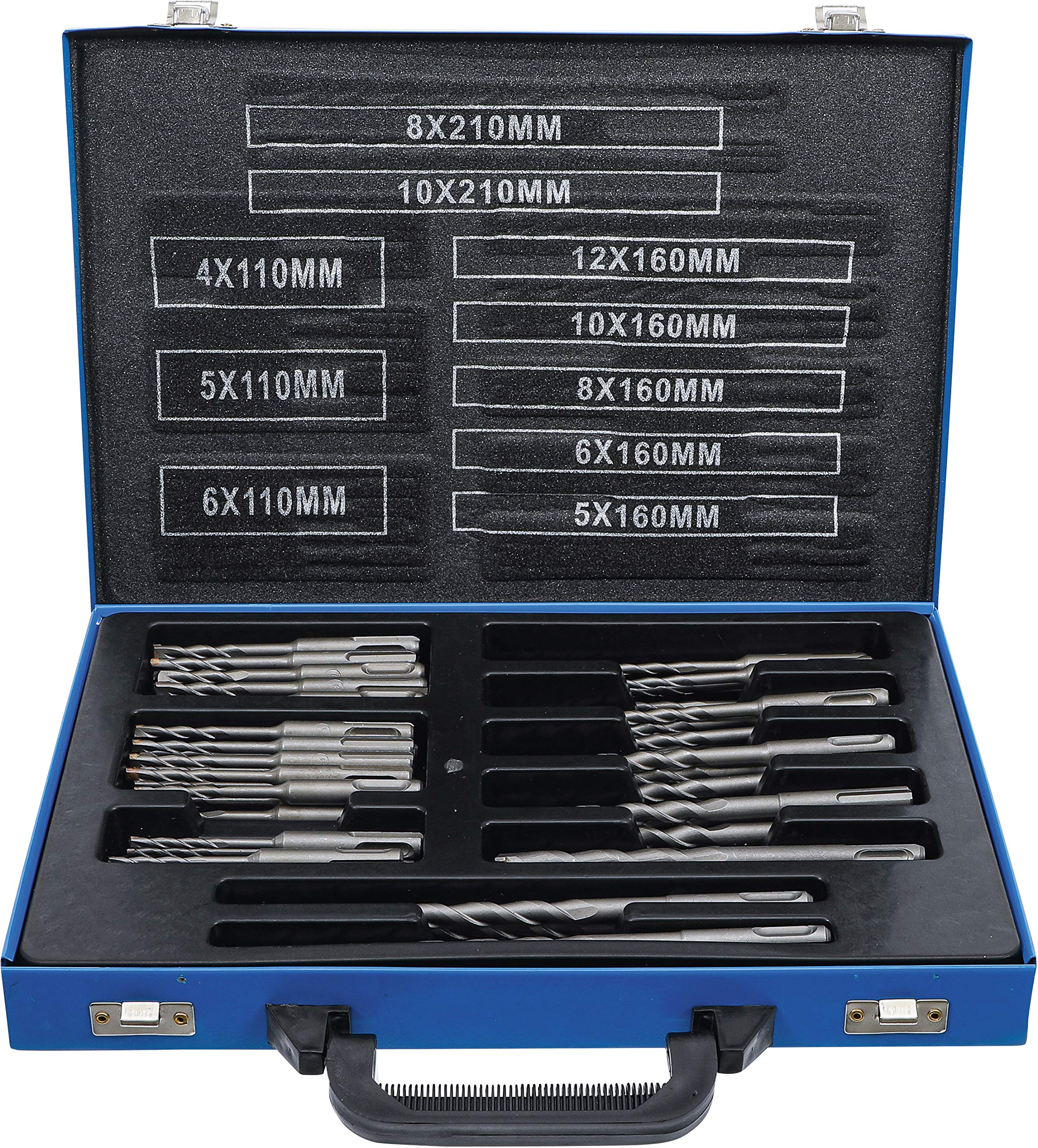 BGS 7894 Professional Hammer Drill Bit Set with SDS Shank, 56-Piece Carbide Tipped Masonry Drill Bits (4-12mm) for Concrete, Brick, and Stone - Perfect for Construction, Renovation, and DIY Projects