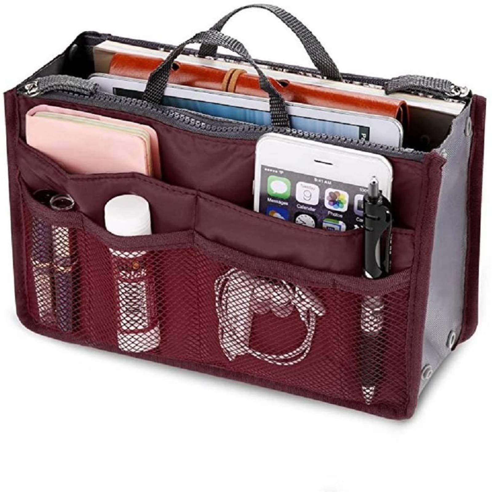 FeiFei66 Portable Dual Zipper Storage Bag - Cosmetic Organizer & Travel Accessories Holder for Makeup, Toiletries, Office Supplies | Perfect for Travel, Home Organization, School & Work Essentials