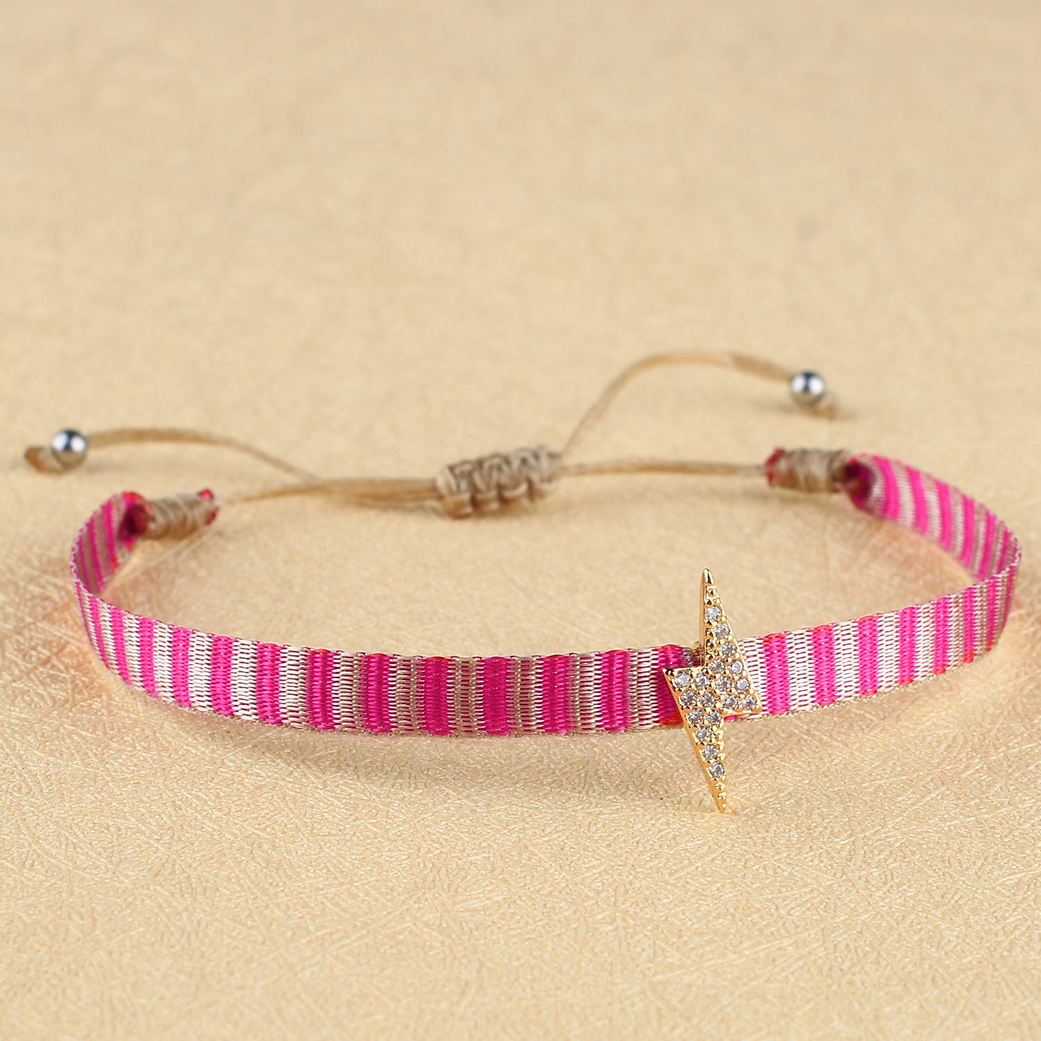 KELITCH Women's Friendship Bracelets with Star Charm - Adjustable Silk Rope Bracelets for Stacking - Colorful Boho Style Jewelry for Best Friends, Sisters & Gifts (Perfect for Everyday Wear, Parties & Special Occasions)