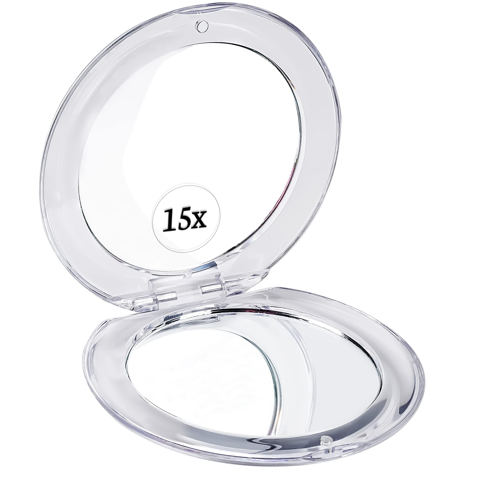 Compact 15X Travel Makeup Mirror - Lightweight Foldable for Purse & Handbag - Perfect for On-the-Go Touchups
