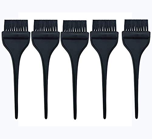Professional Salon Black Hair Dye Brush (Large Size) for Men & Women - 5-Pack - Perfect for At-Home Hair Coloring, Salon Styling, and DIY Hair Treatments