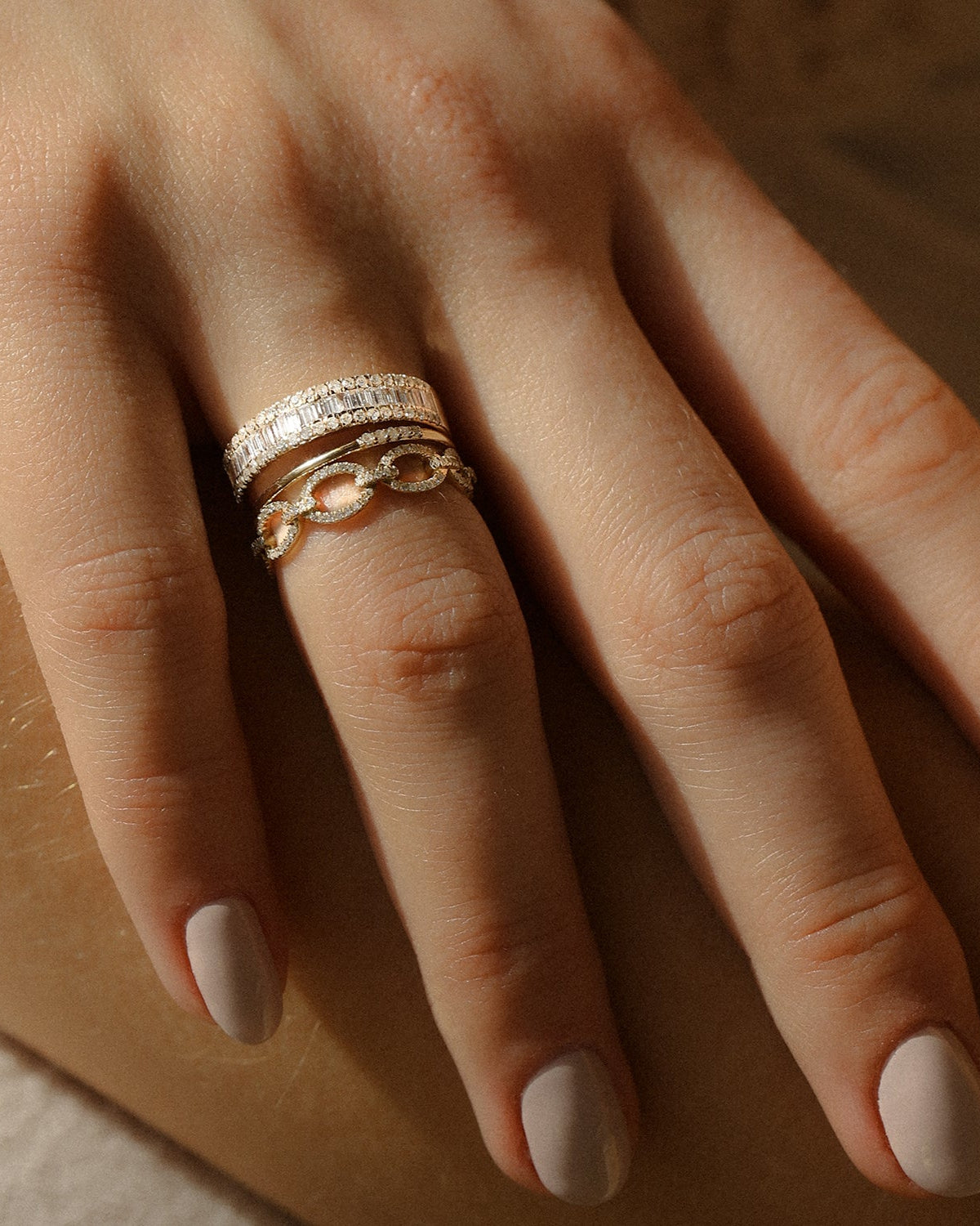Exquisite Diamond Pavé Chain Ring - 14K Gold Plated Elegant Stackable Ring for Women | Perfect for Engagement, Wedding, Anniversary & Everyday Wear