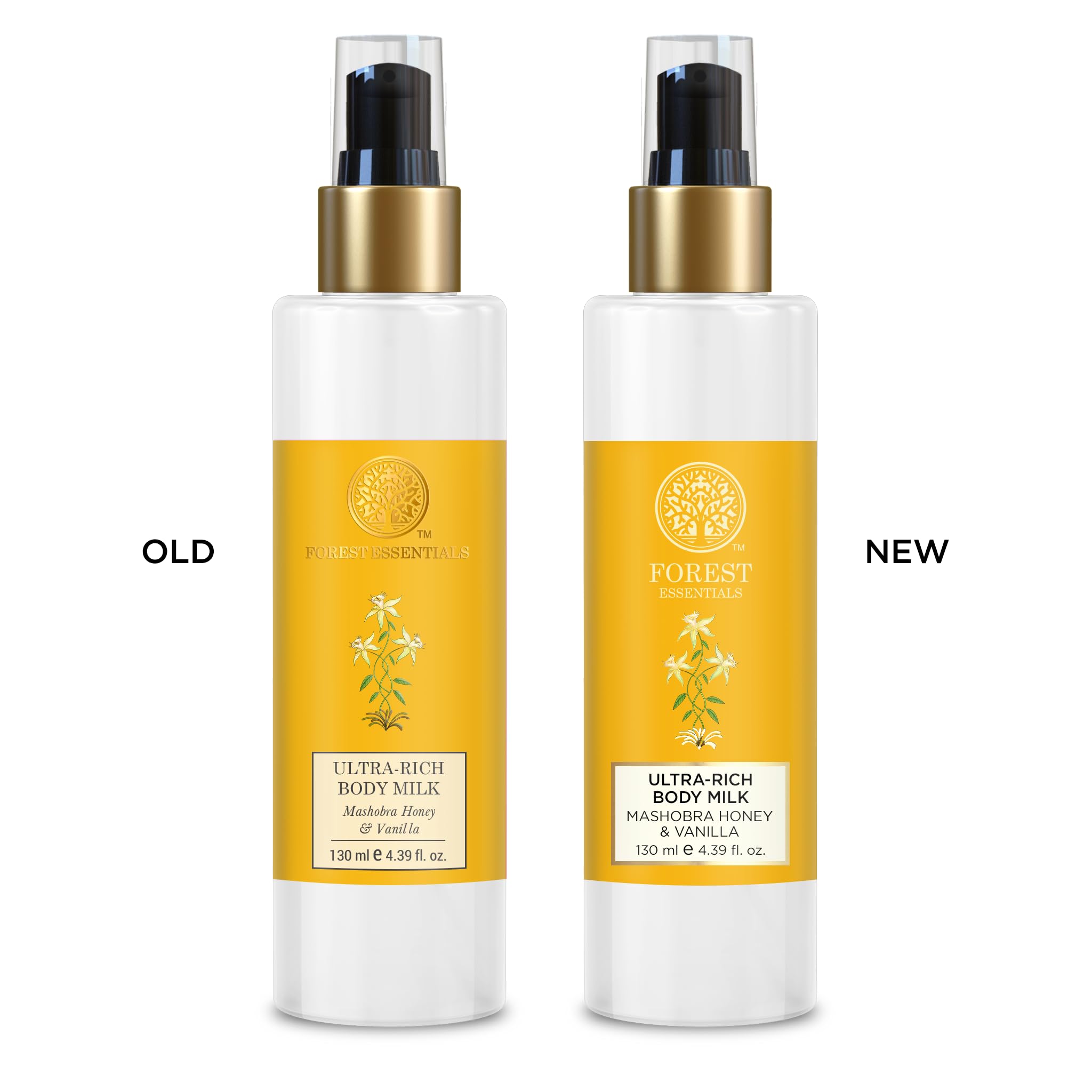Forest Essentials Ultra-Rich Body Milk with Mashobra Honey & Vanilla - 130ml Hydrating Body Lotion for Dry Skin | Perfect for Daily Moisturizing & Spa-Like Luxury at Home