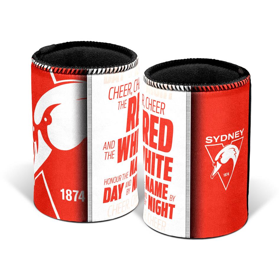 AFL Sydney Swans Insulated Can Cooler & Stubby Holder - Keep Drinks Cold at Games, BBQs & Outdoor Events